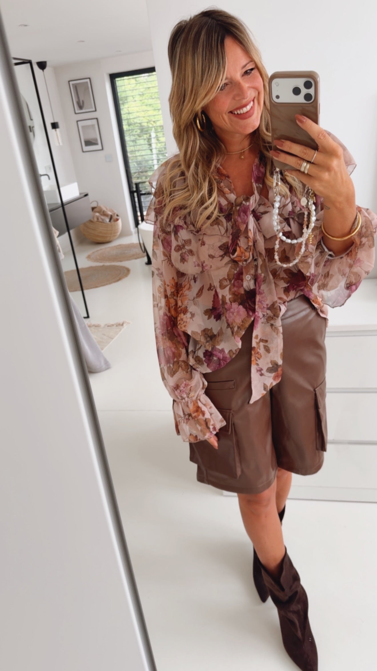 Midi Shorts Lederoptik
