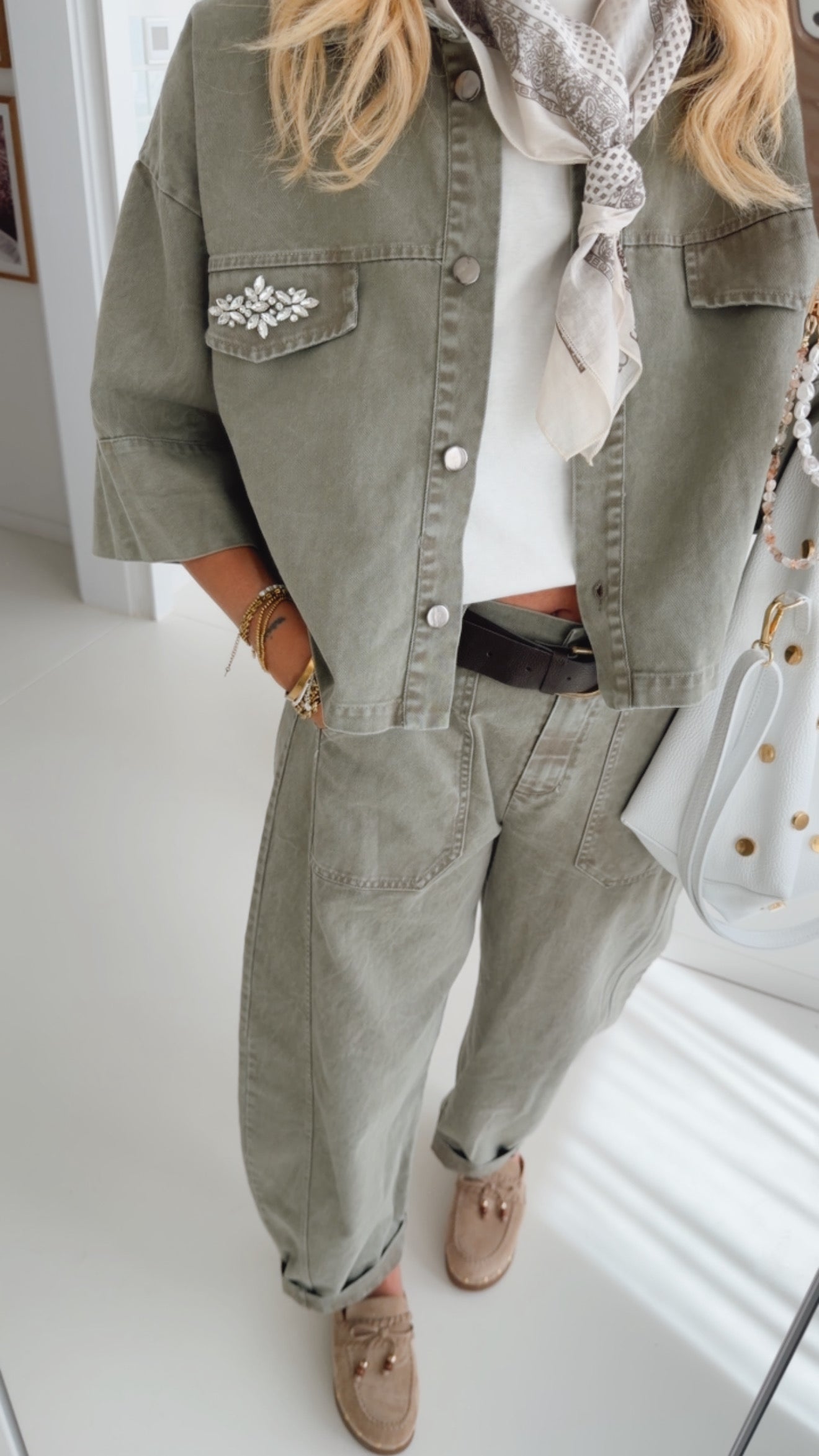 Midi Hemd Jeans Optik
