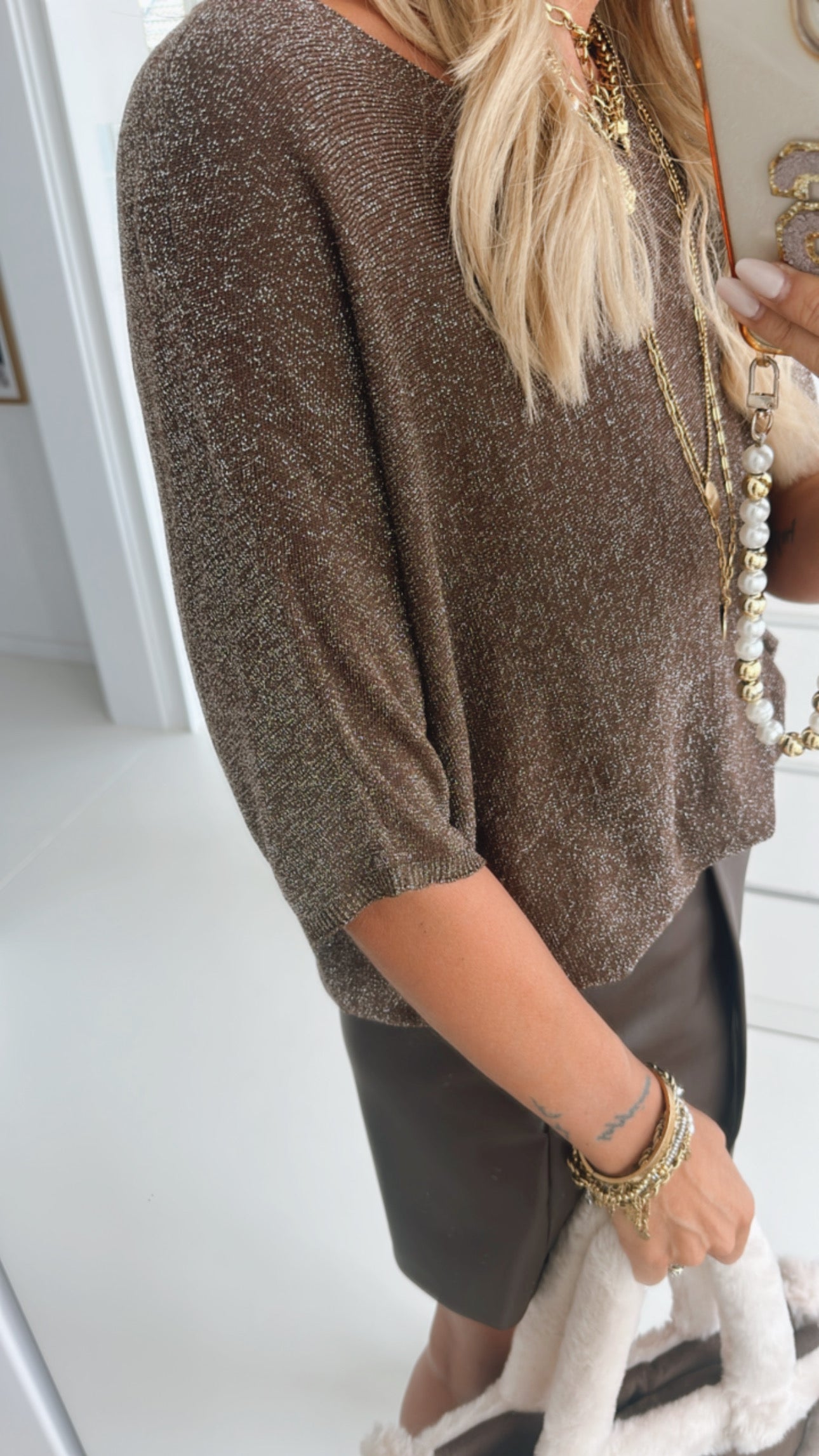 Oversize Knit Shirt Glitter