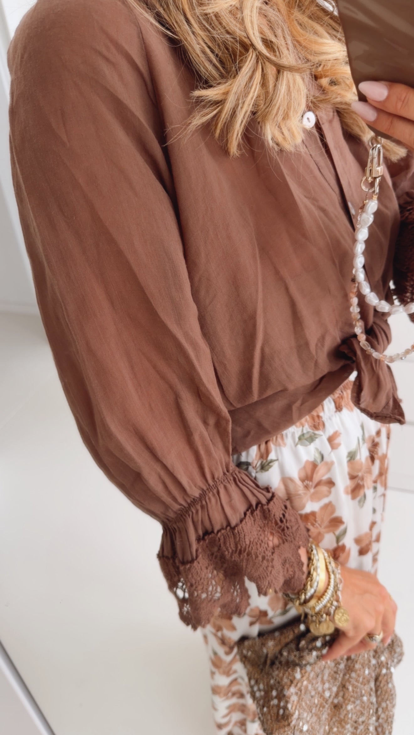 Bluse Transparent mit Lace Detail