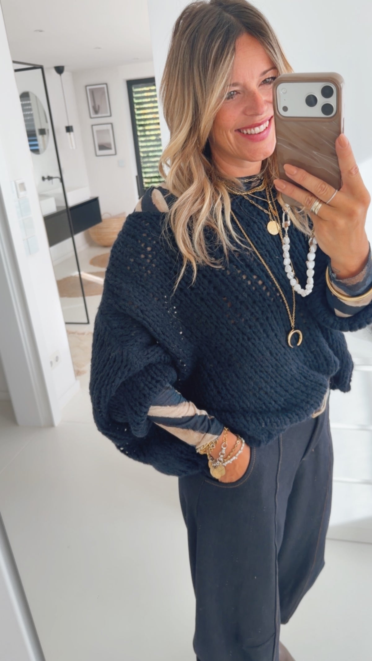 Oversize Grobstrick Pulli