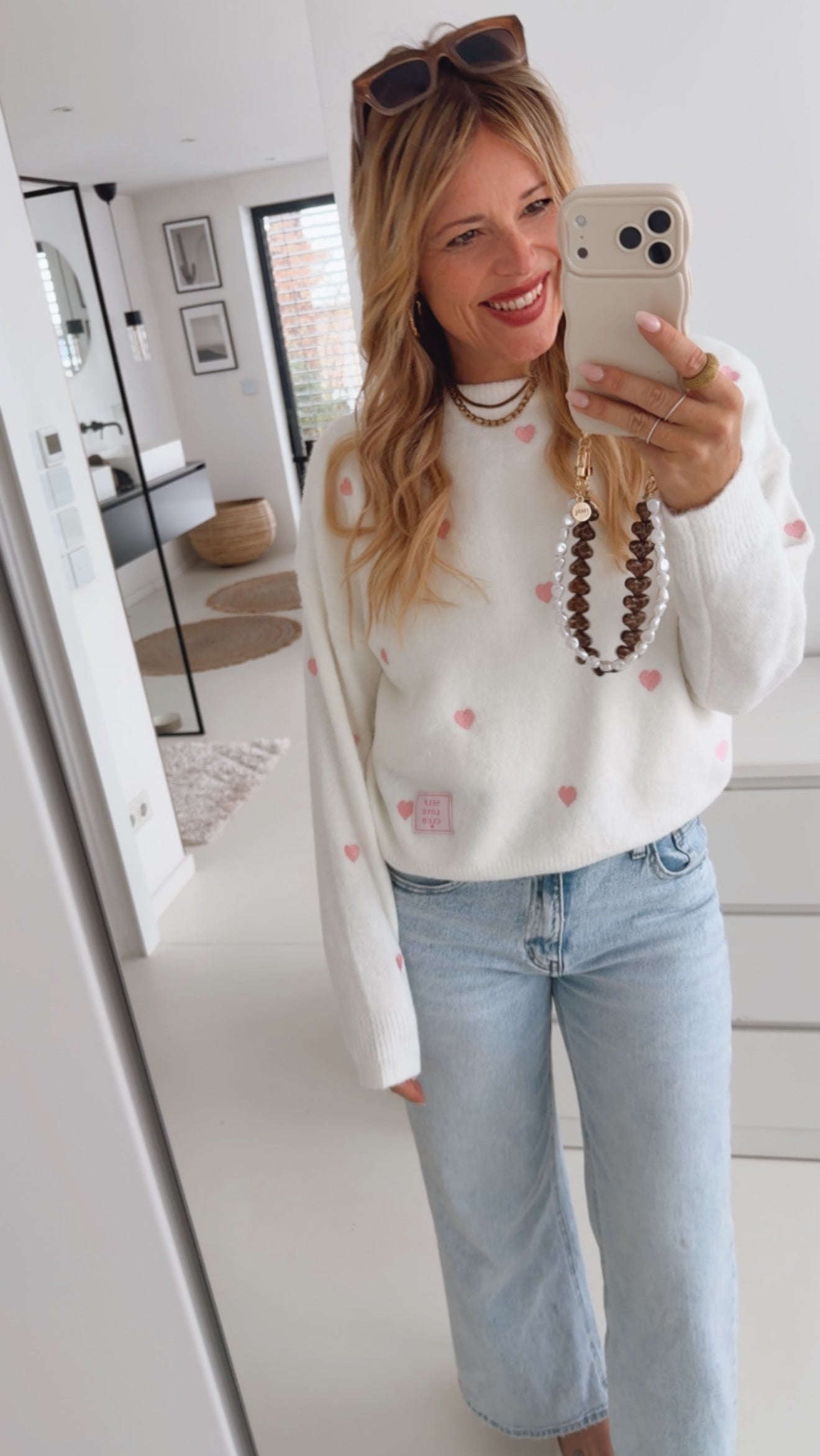 Midi Strick Pulli Hearts