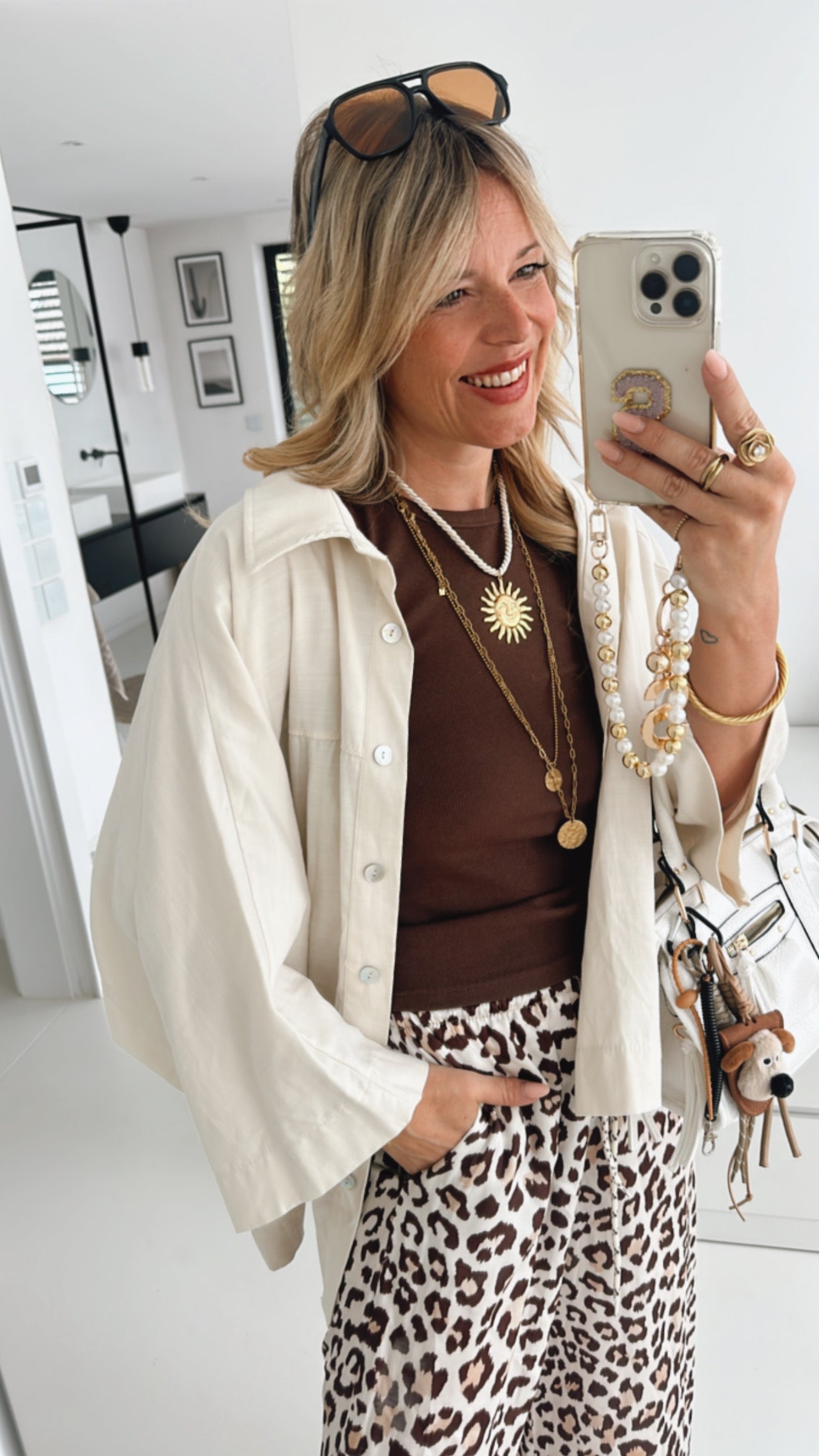Hemd Bluse Oversize Dreiviertelarm