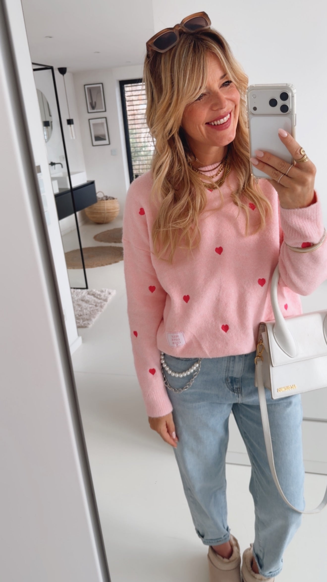 Midi Strick Pulli Hearts