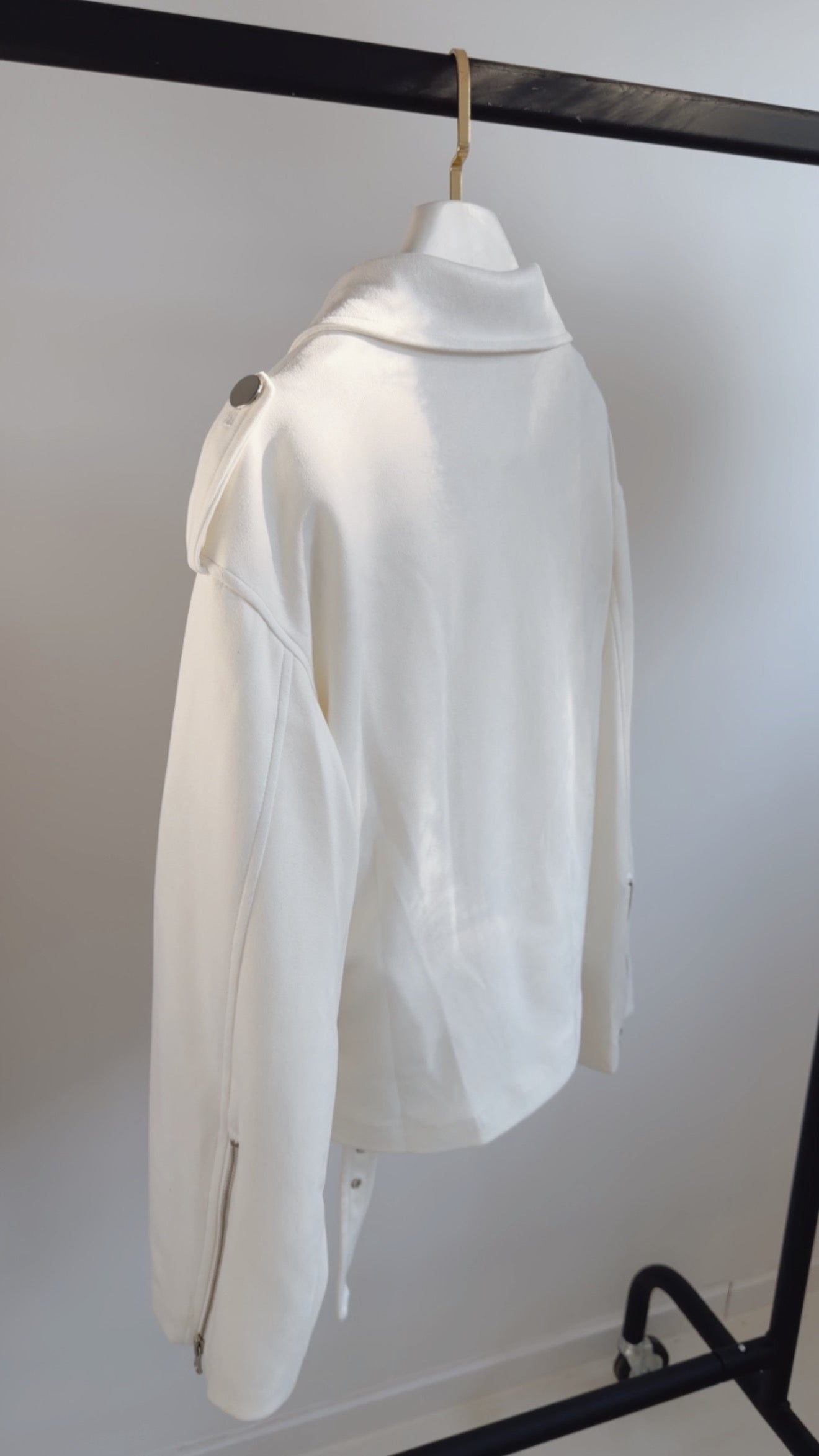 Midi Jacke Belt Wildlederoptik