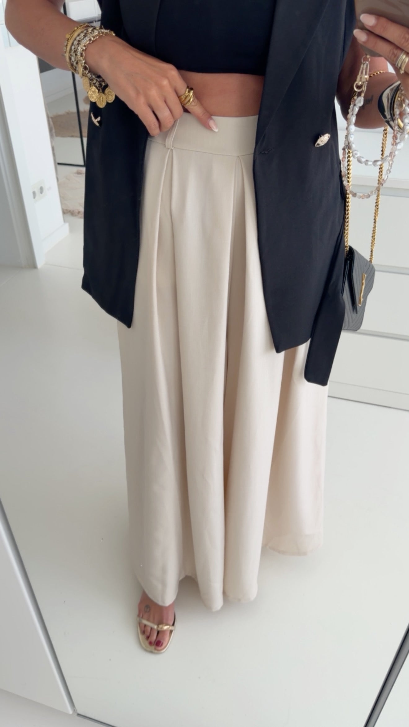 Oversize Hose mit Gürtel