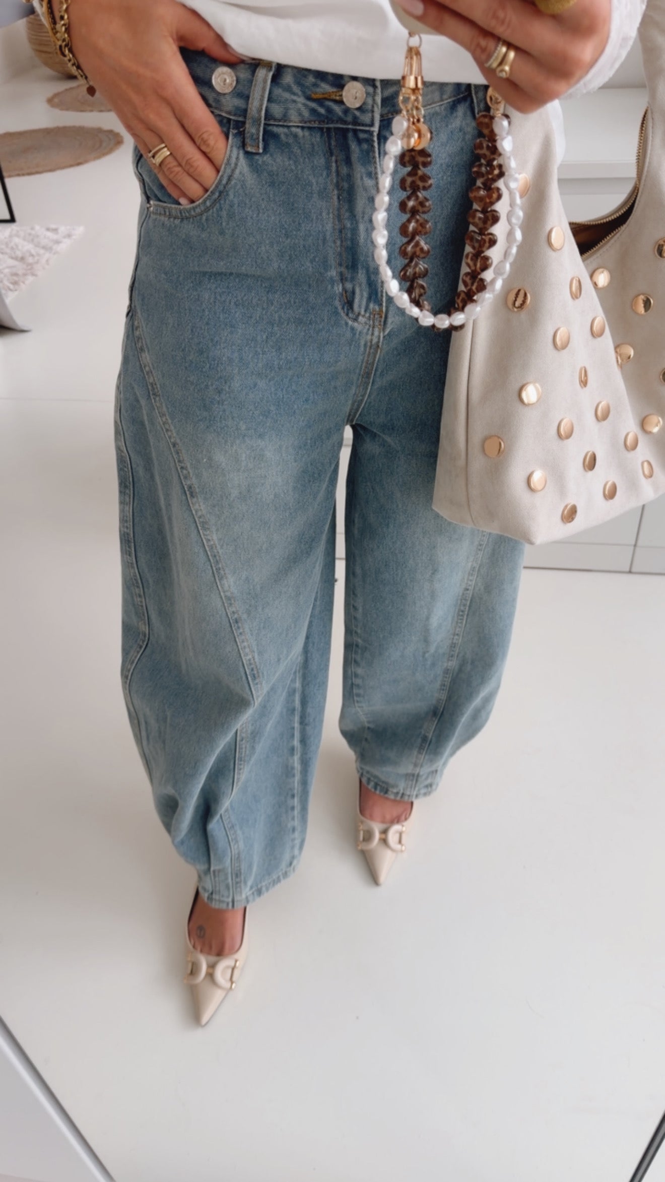 Jeans Hose mit Hosenträgern