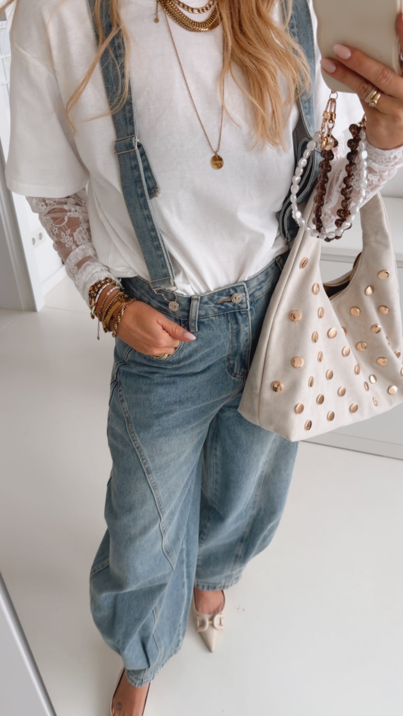 Jeans Hose mit Hosenträgern