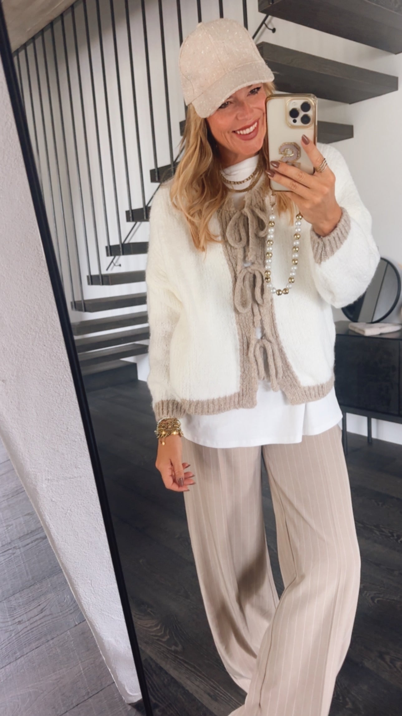 Midi Strickjacke zum Binden
