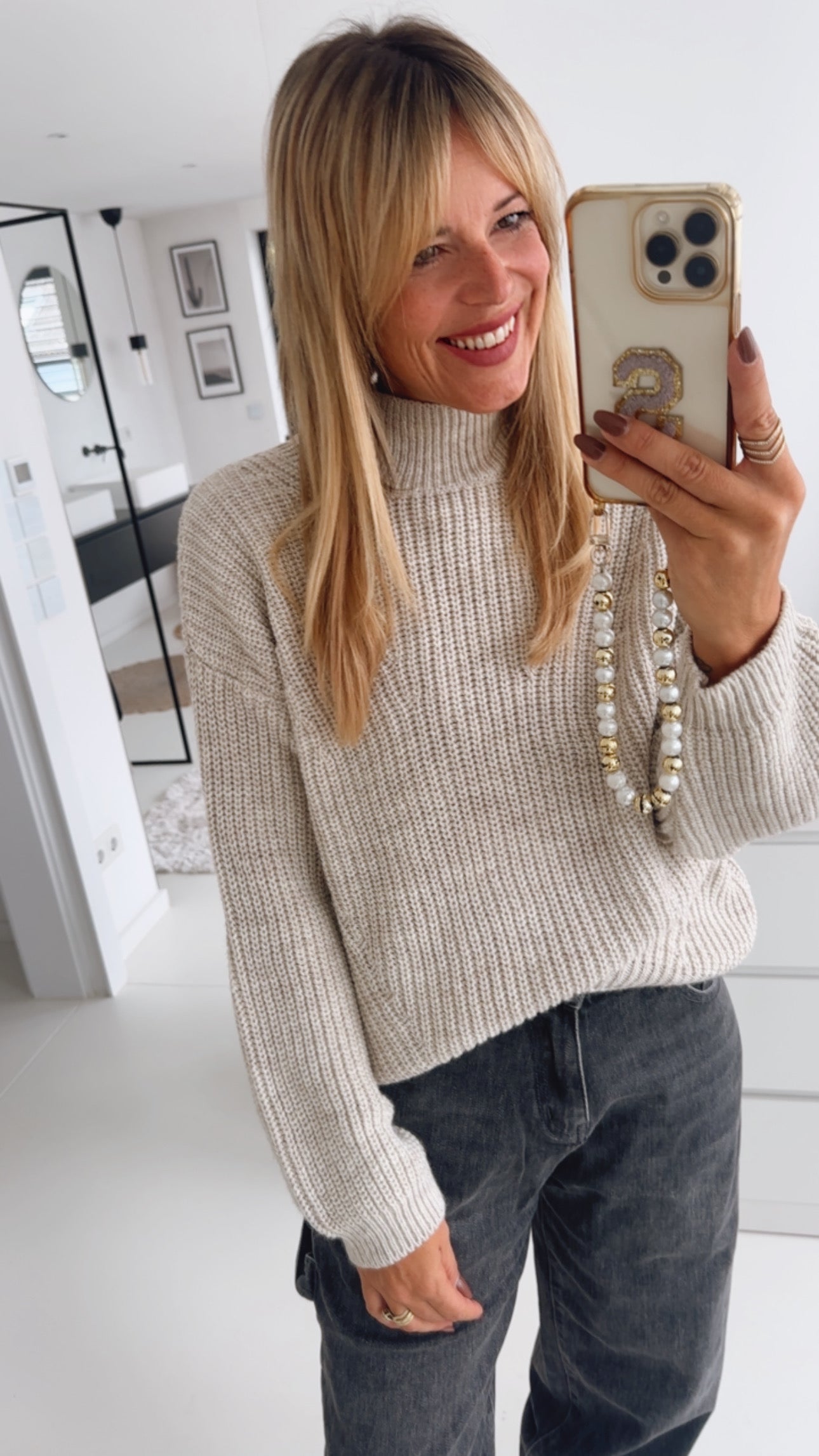 Midi Grobstrick Pulli Turtleneck