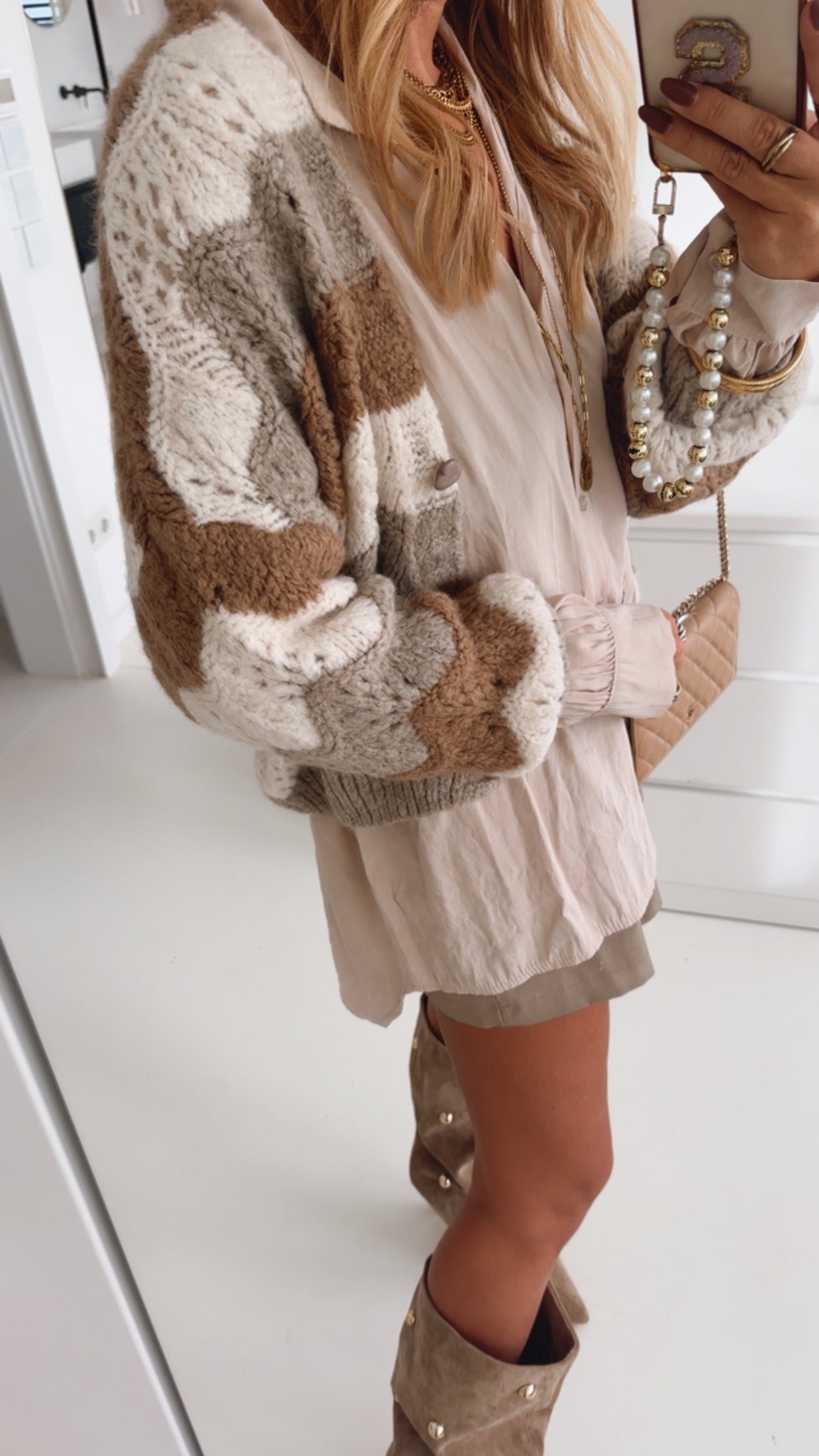Midi Strickjacke ZigZag Heart Button