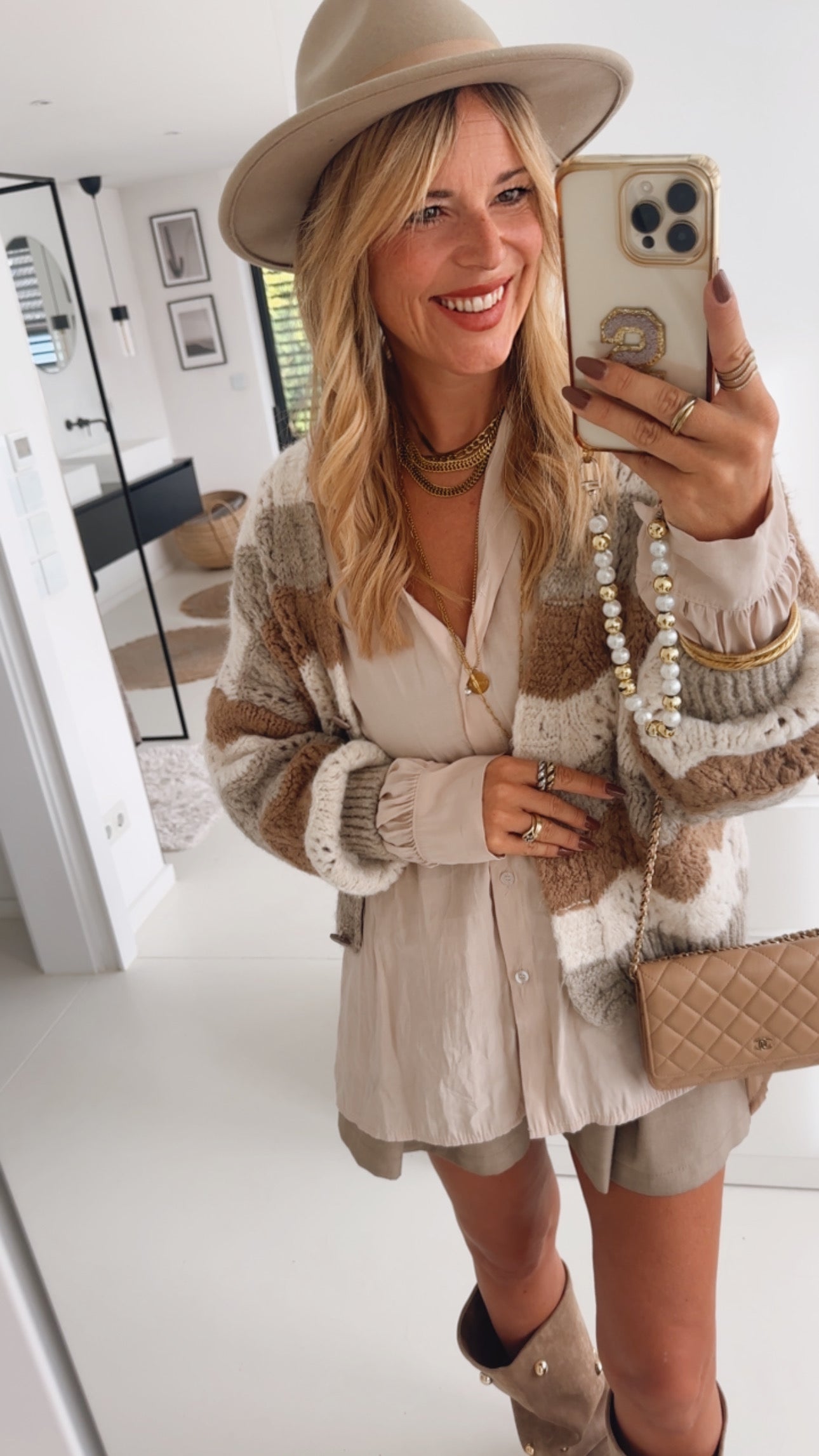 Midi Strickjacke ZigZag Heart Button