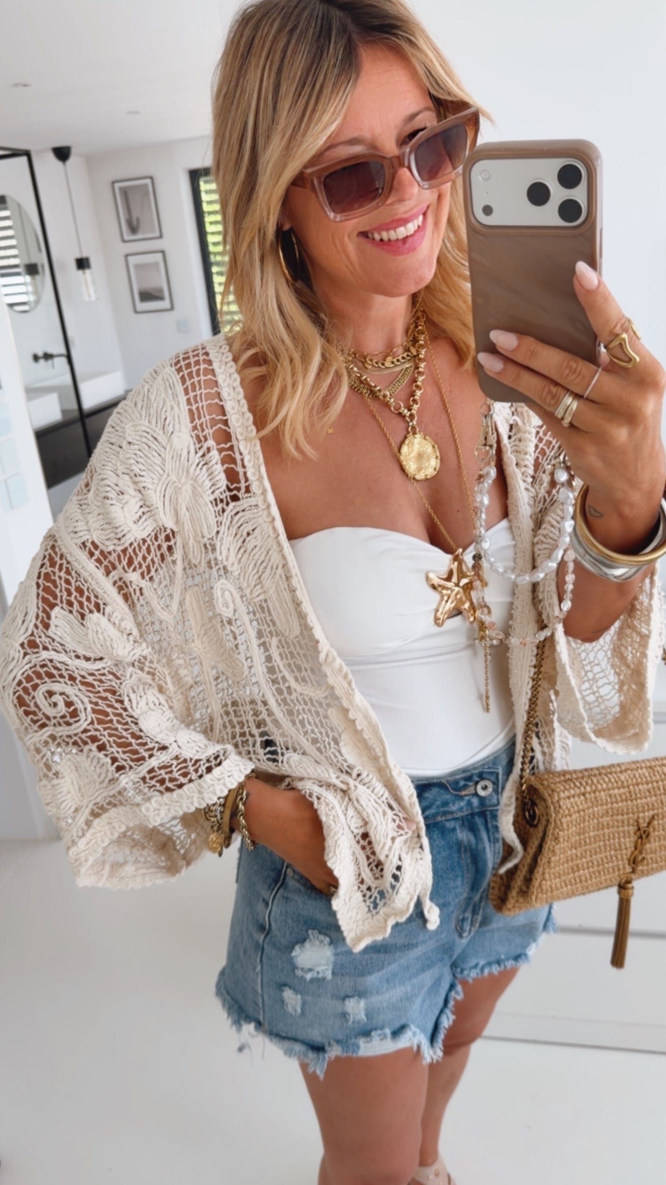 Oversize Häkel Jacke