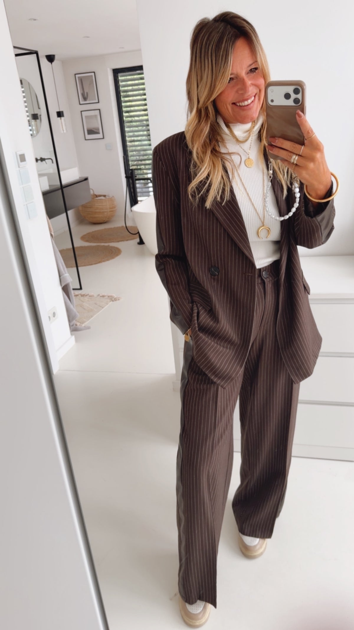 Blazer Leder Stripes