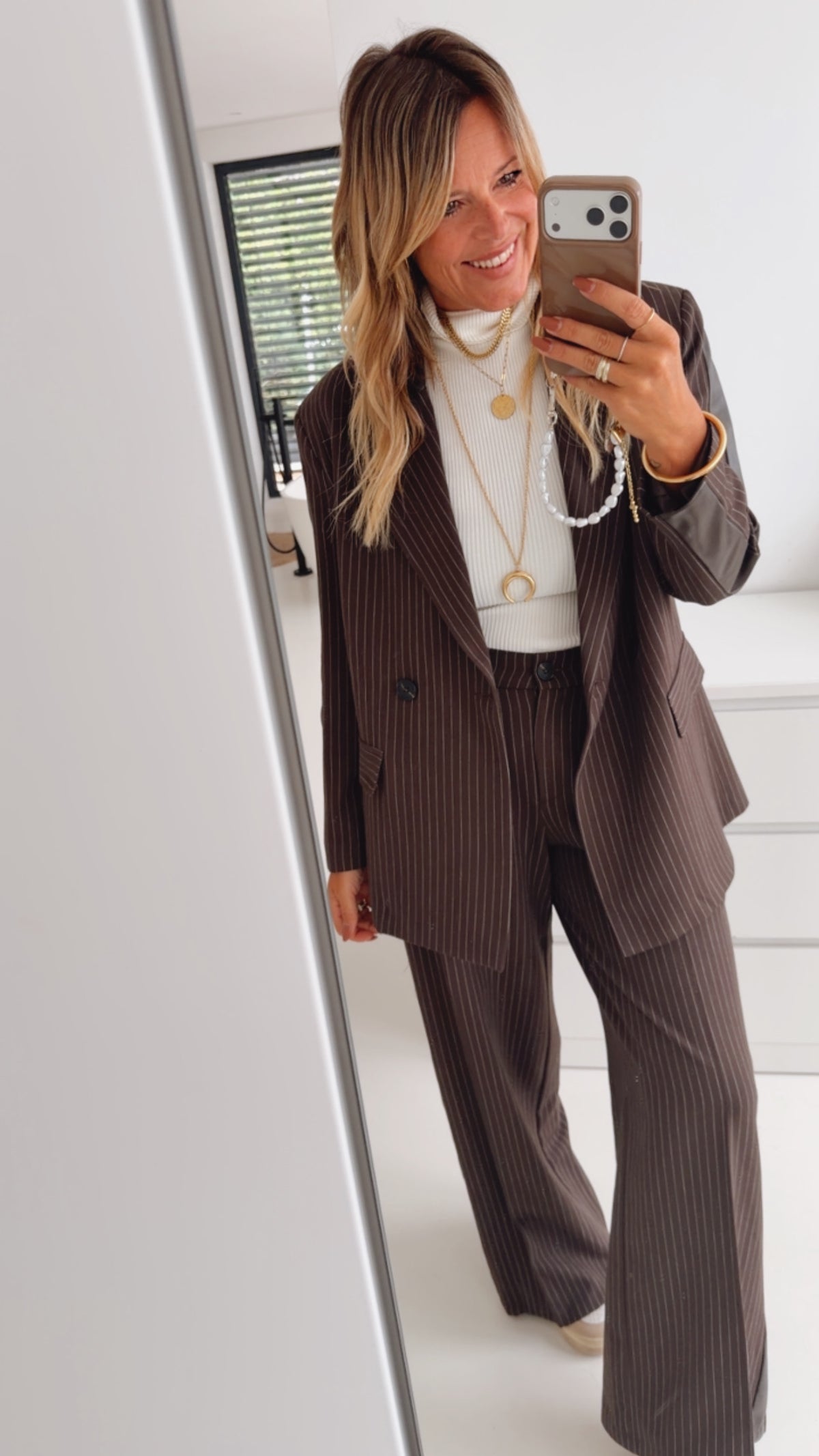 Blazer Leder Stripes
