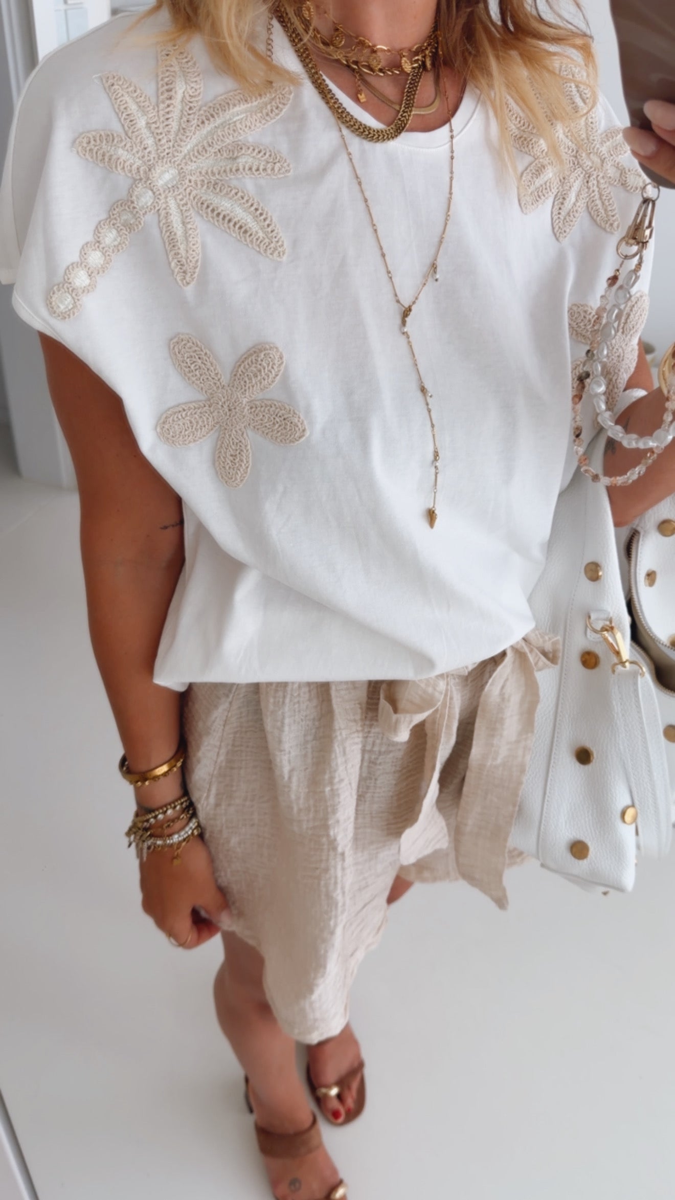 Shirt Crochet Palms & Flowers