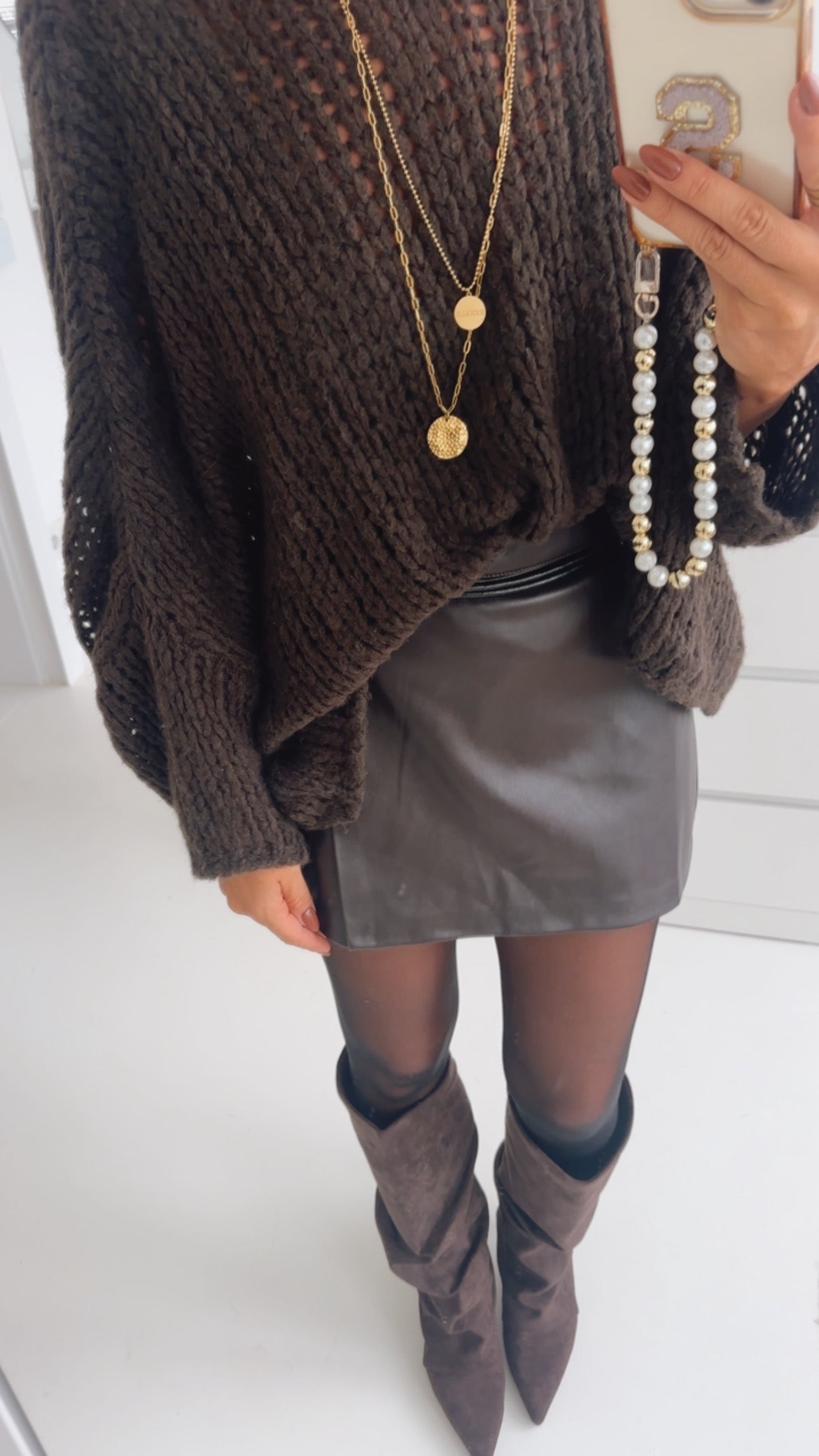 Mini Skort Lederoptik