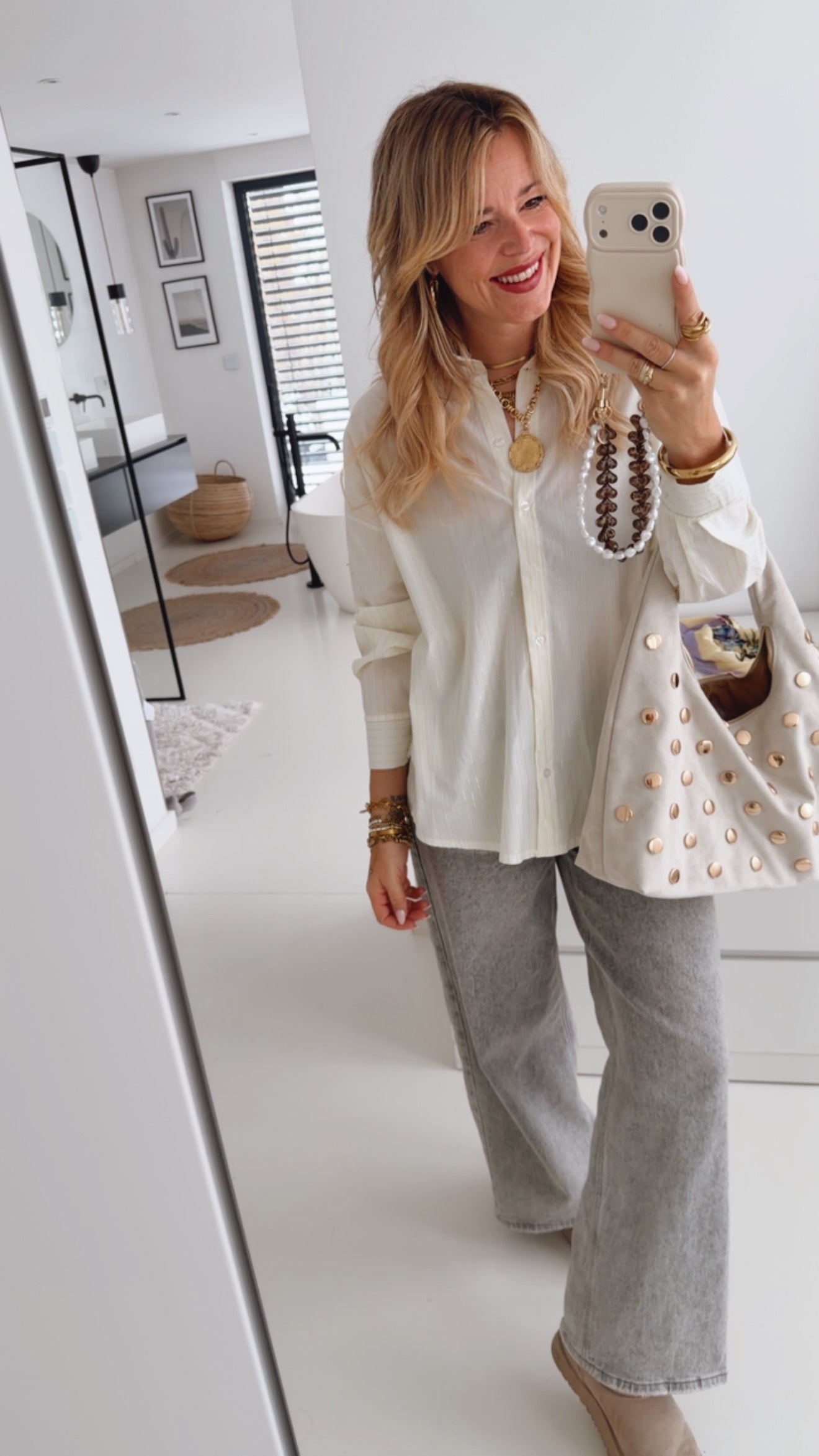 Hemd Bluse Glitter Stripes