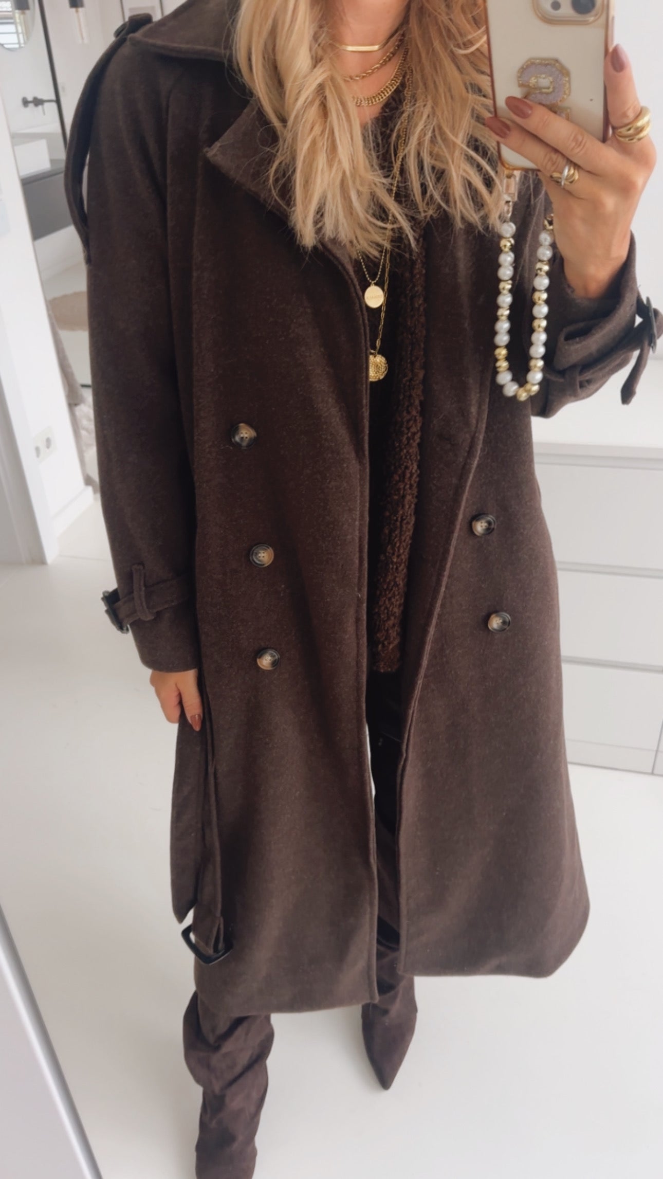 Trenchcoat Jacke mit Bindegürtel