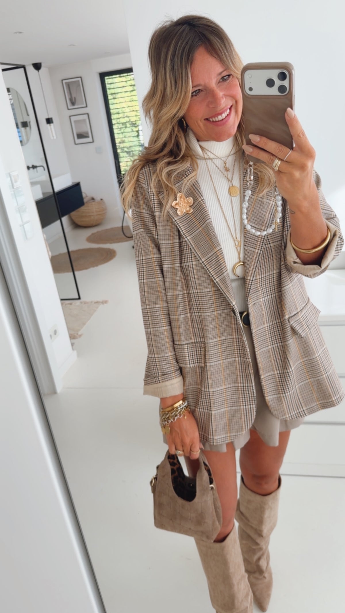 Karo Blazer Brosche