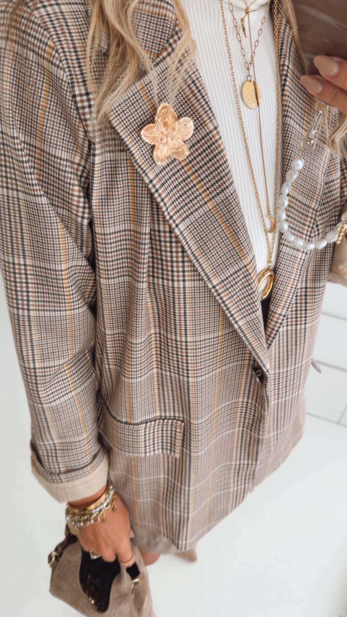 Karo Blazer Brosche