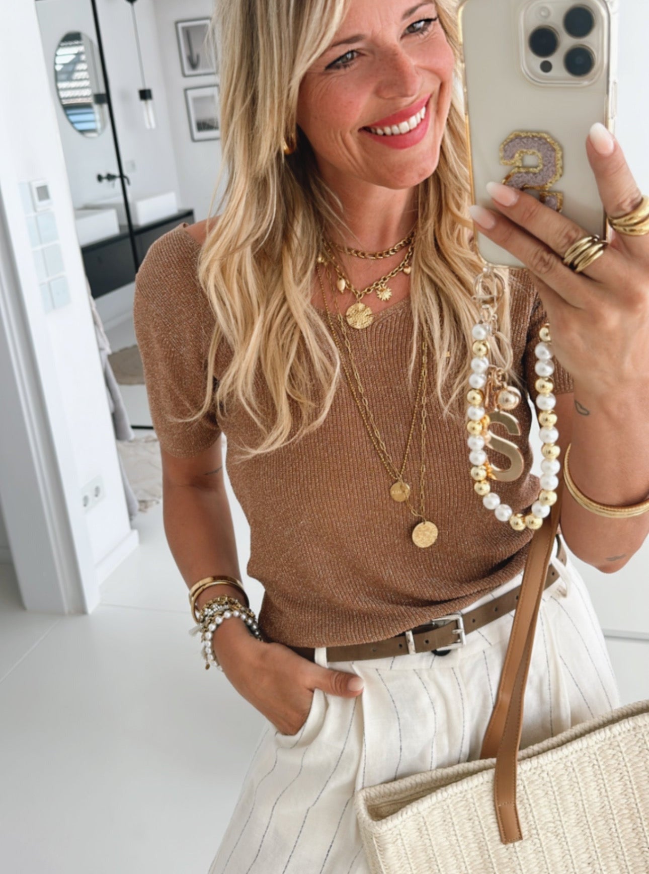 Fine Knit Glitter T-Shirt
