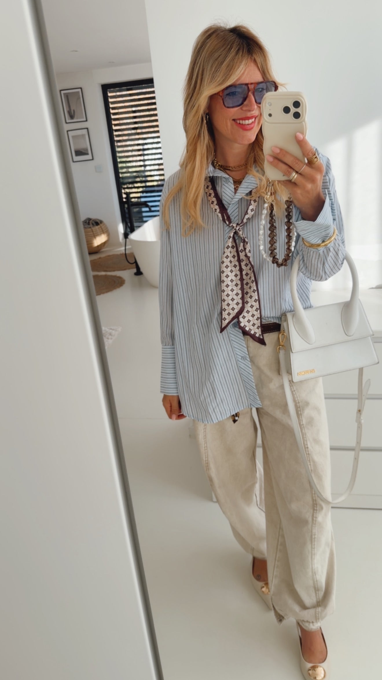 Hemd Bluse Neck Tie Stripes
