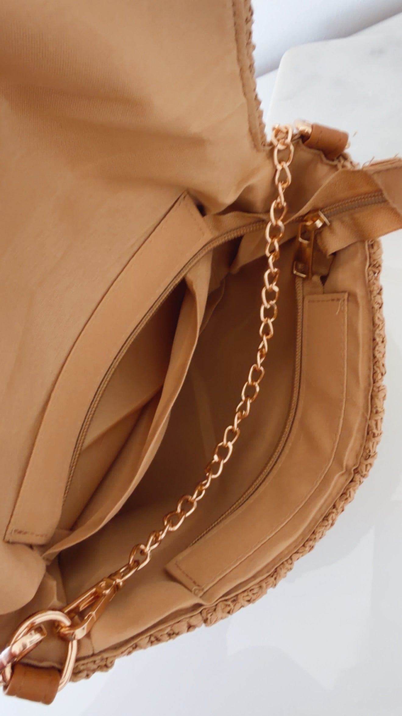 Midi Bast Tasche Weave