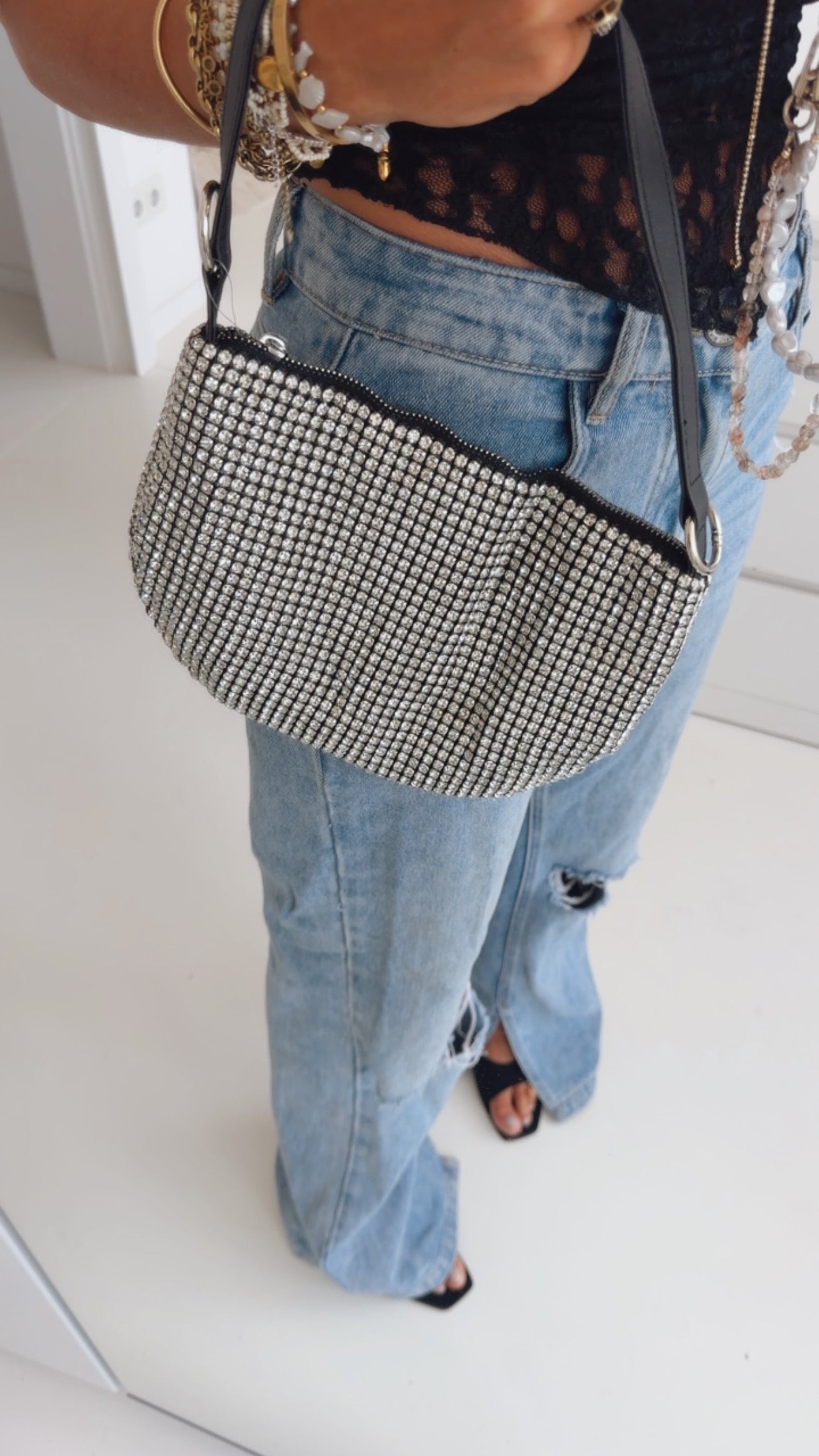 Mini Tasche Silver Sparkle