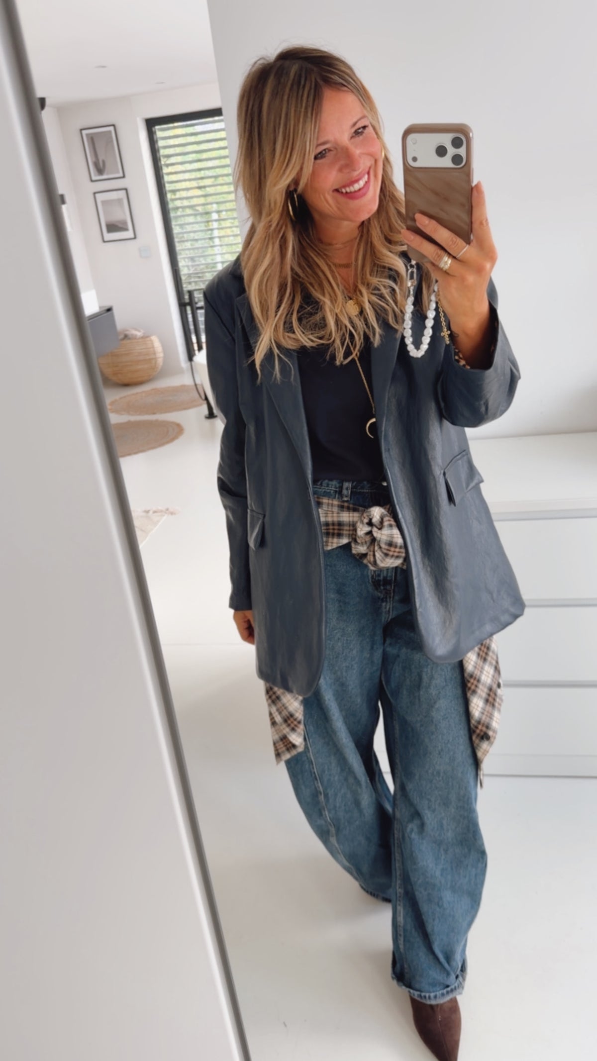 Long Blazer Lederoptik