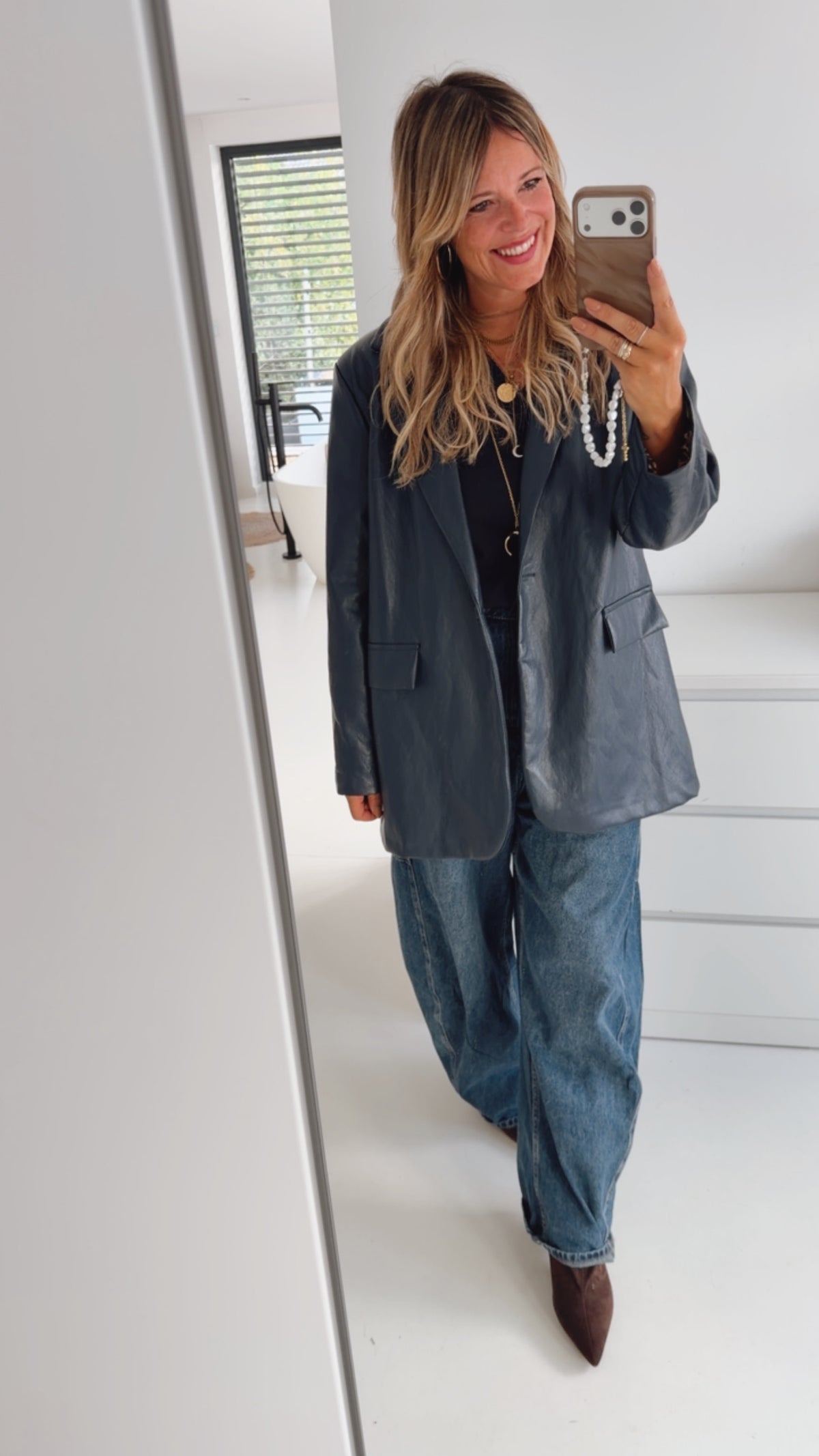 Long Blazer Lederoptik