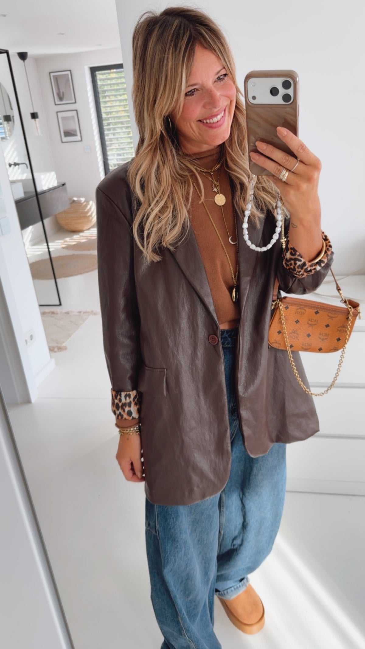 Long Blazer Lederoptik