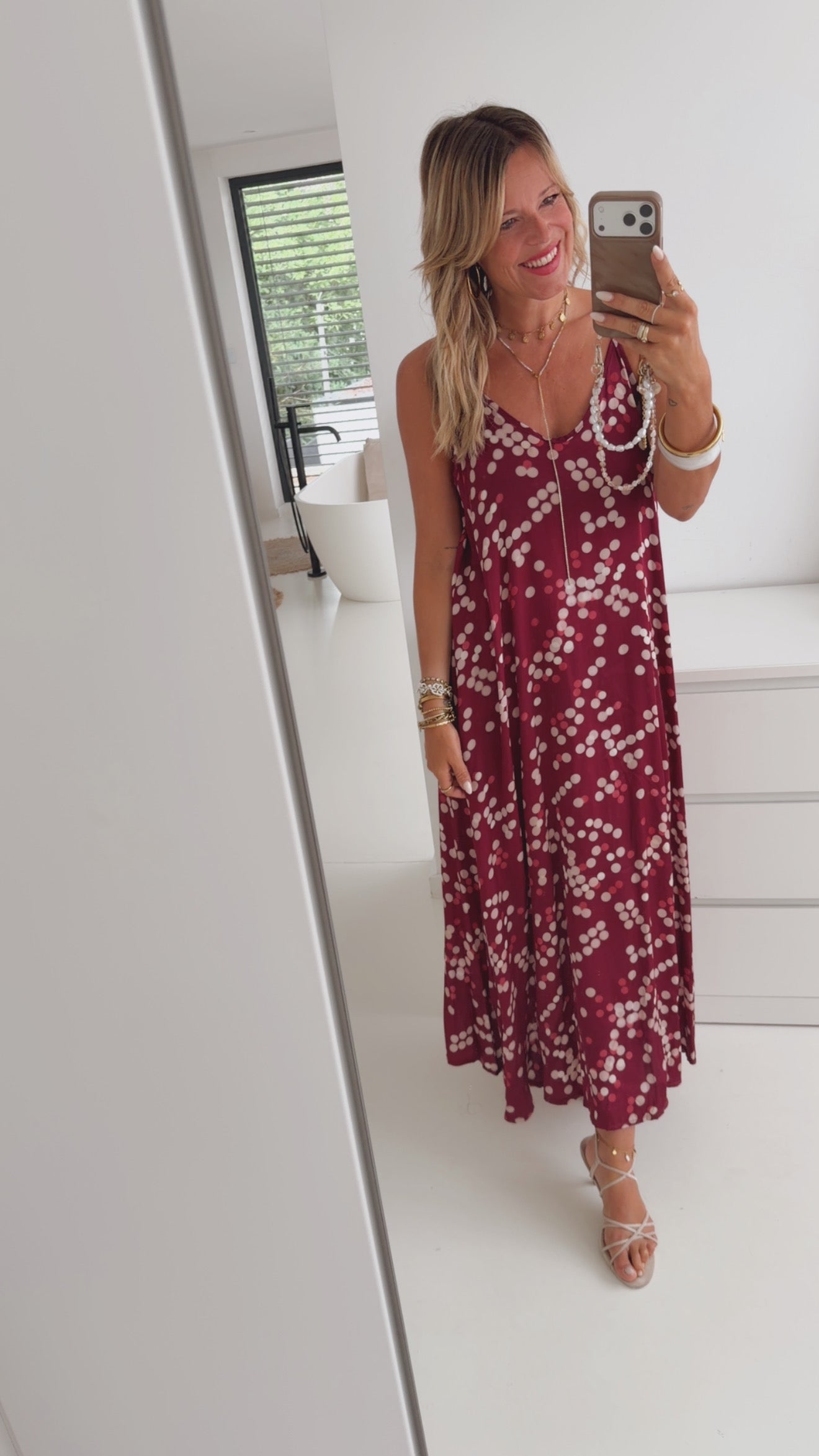 Spaghetti Kleid Polkadots