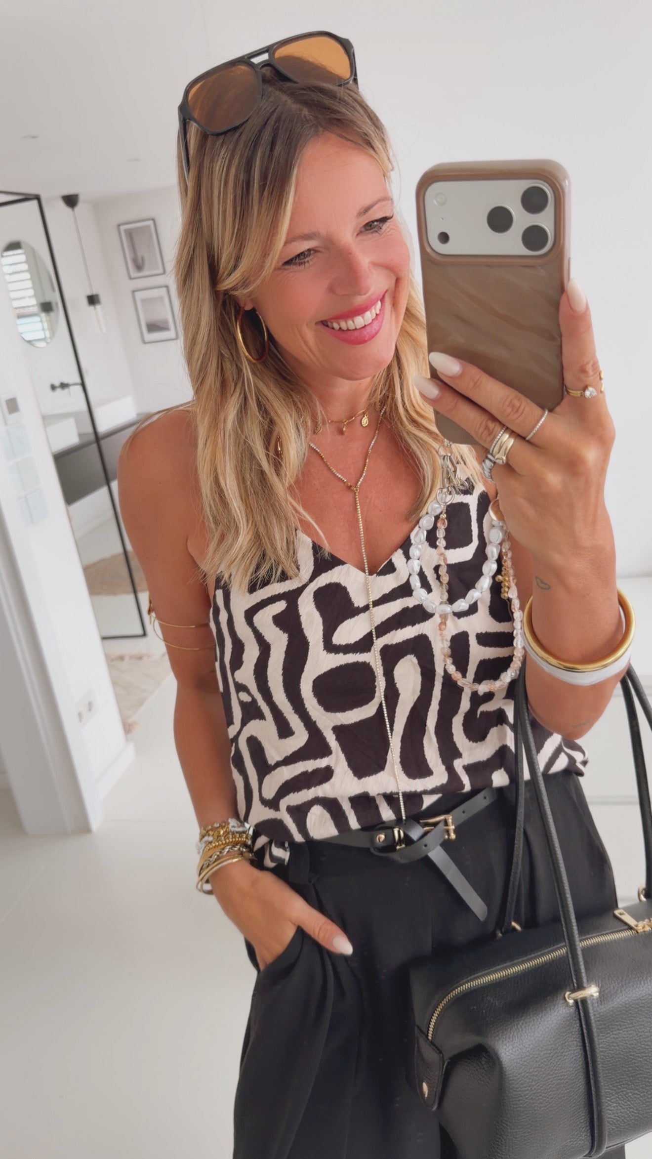 Abstract Print Spaghetti Top