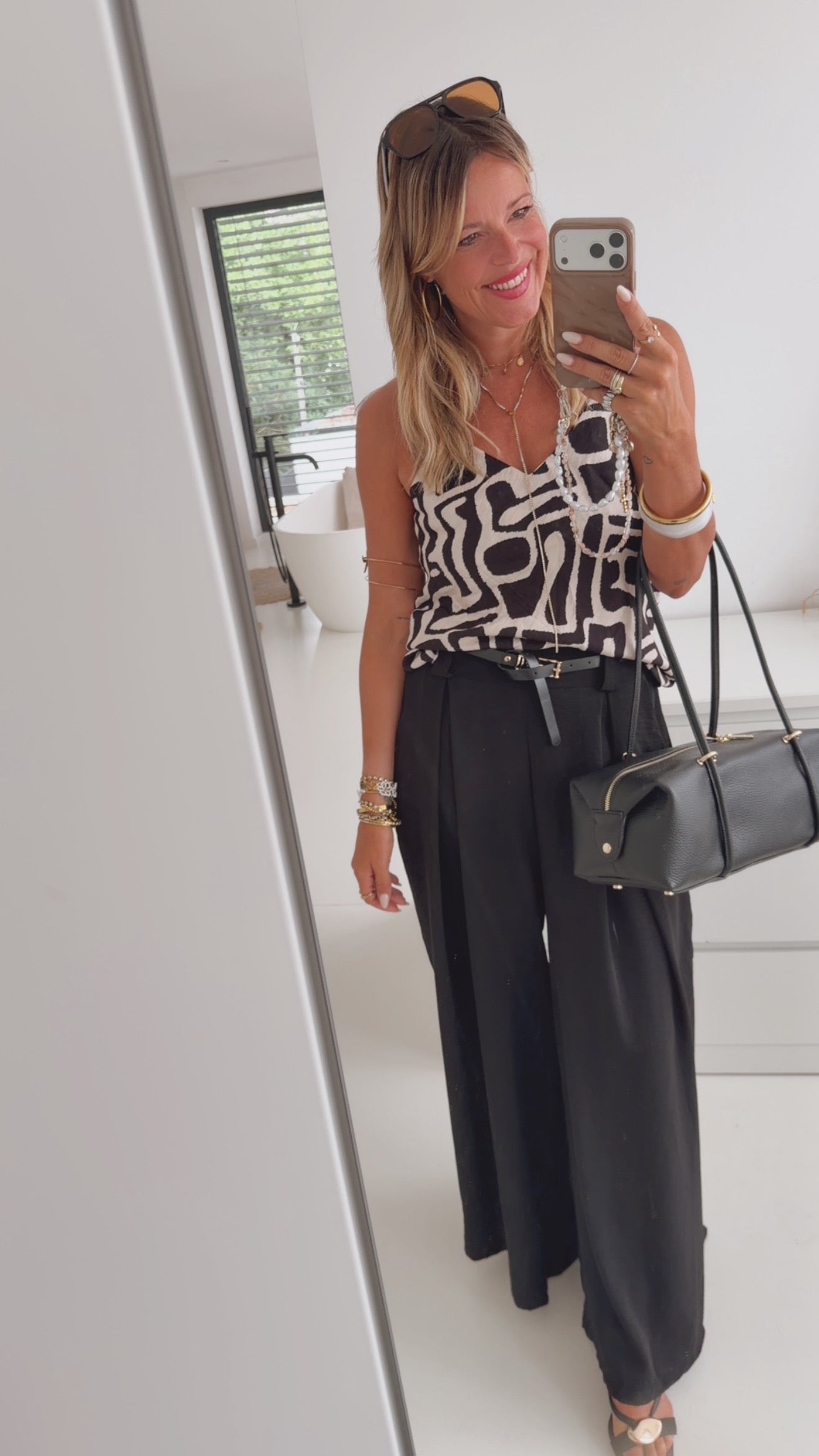 Wide Leg Hose Mit Bundfalten
