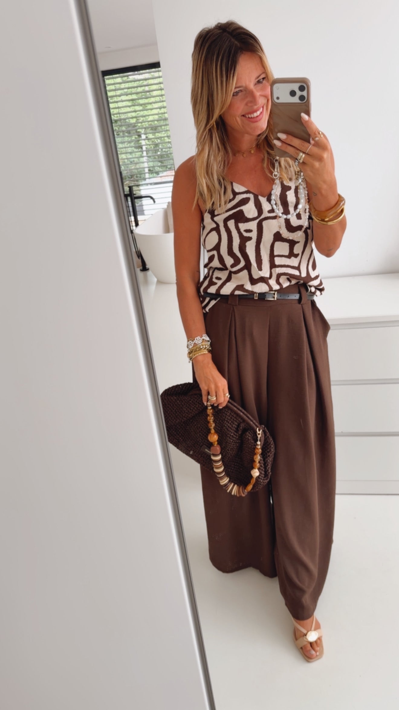 Wide Leg Hose Mit Bundfalten