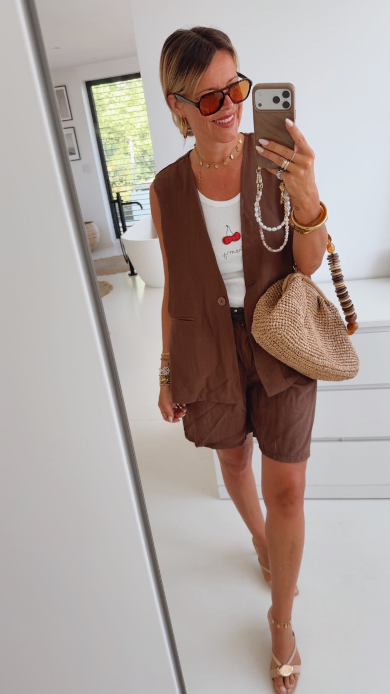 Structured Shorts Mit Gürtel