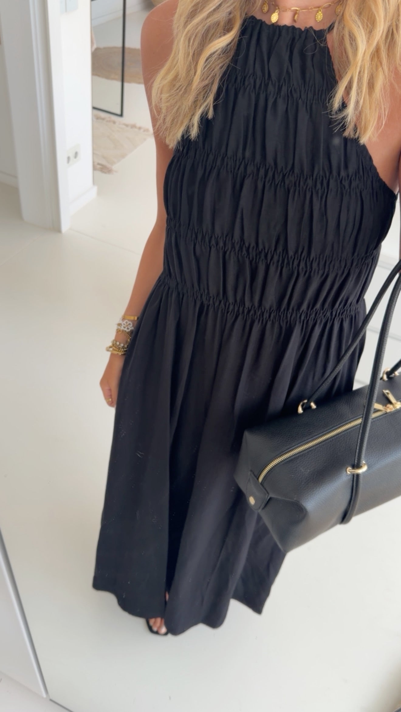 Long Kleid Mit Raffung