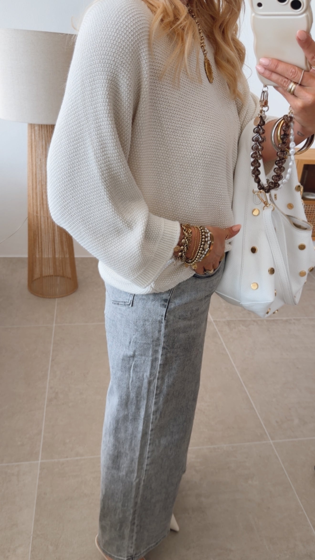 Straight Jeans Lace Waistband