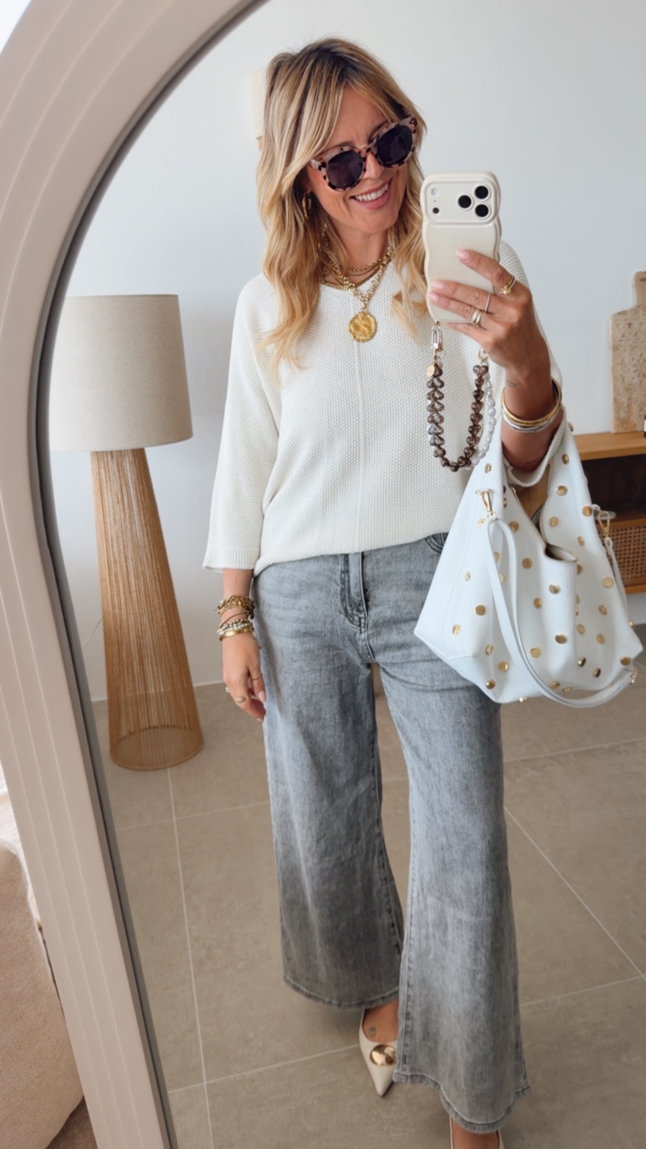 Straight Jeans Lace Waistband