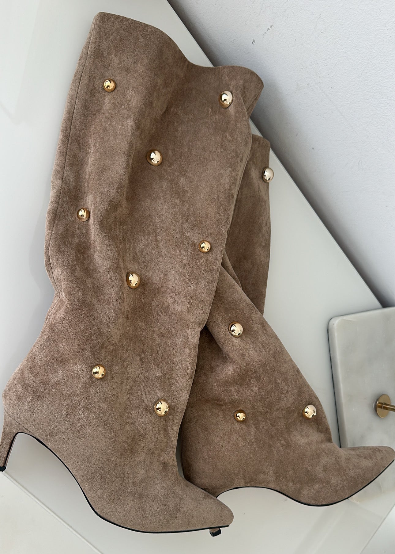 Heel Boots Golden Pearls