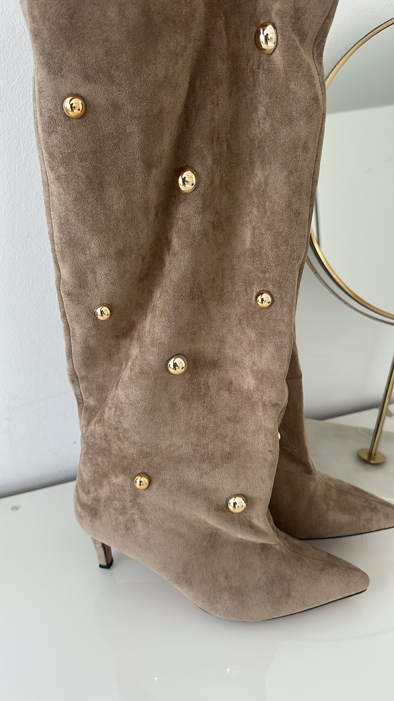 Heel Boots Golden Pearls