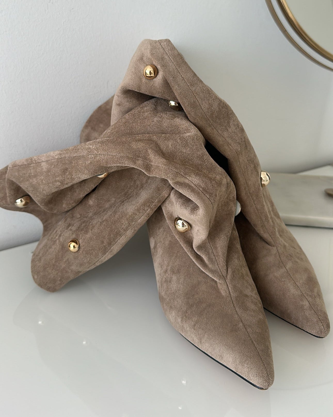 Heel Boots Golden Pearls