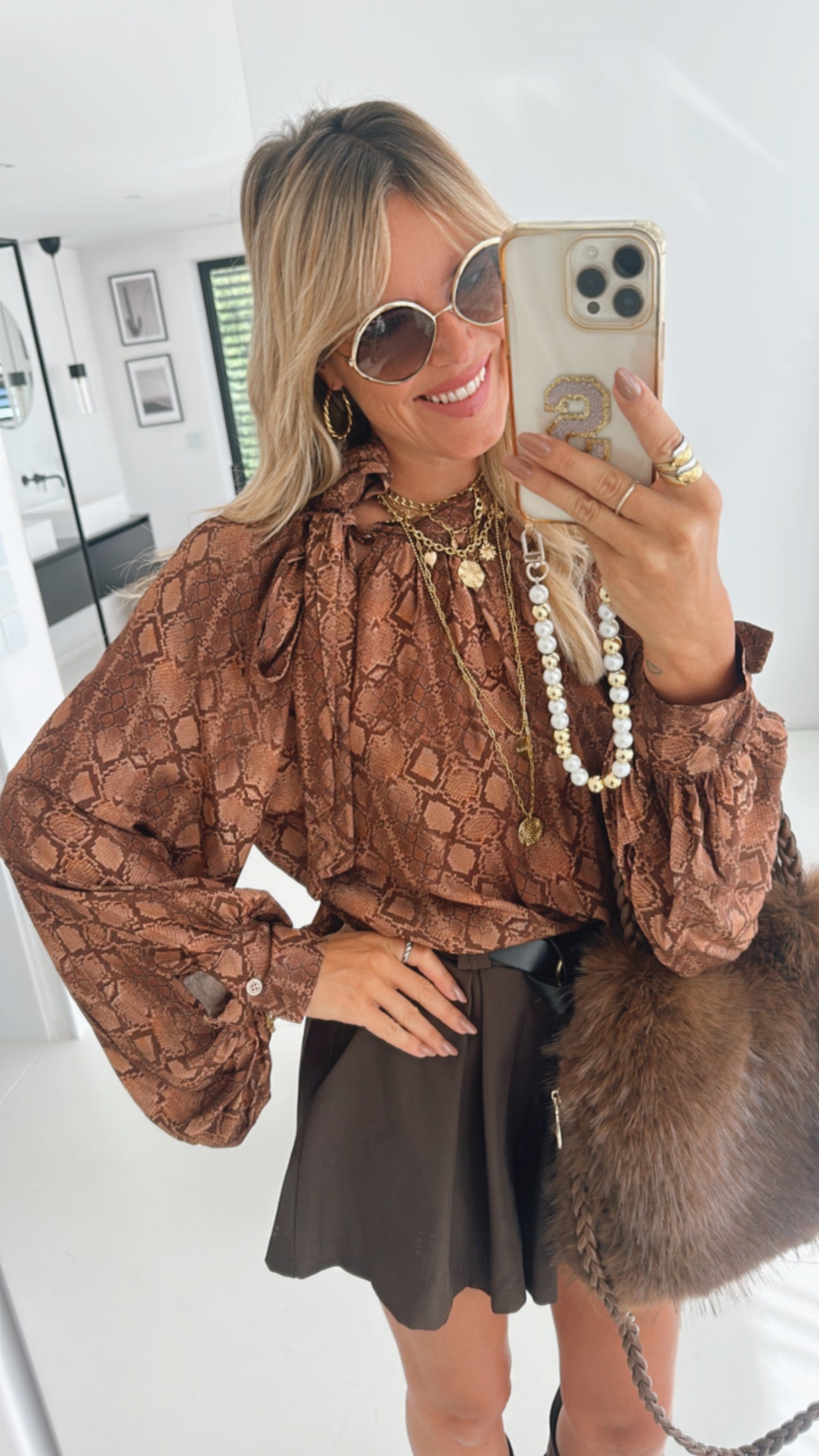 Snake Bluse Loosearm mit Schluppe