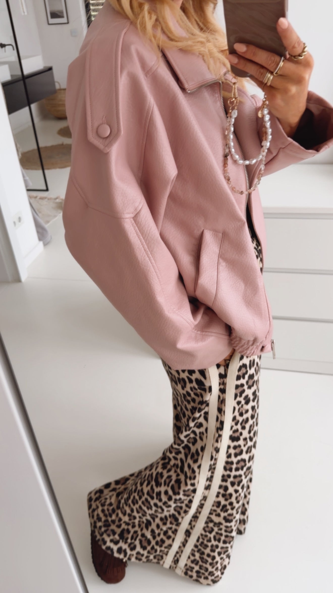 Oversize Jacke Lederoptik