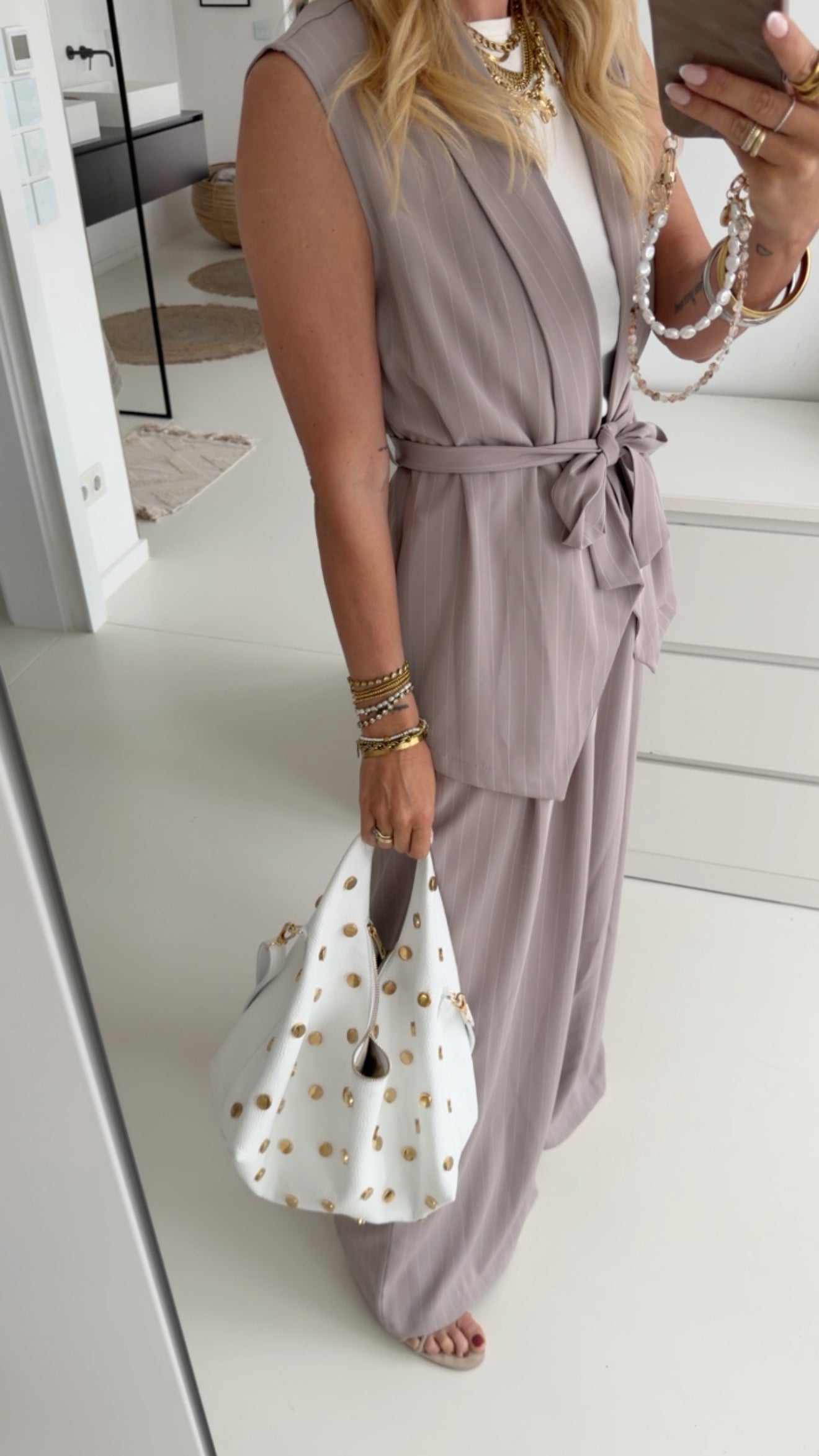 Weste mit Band Fine Pin Stripes