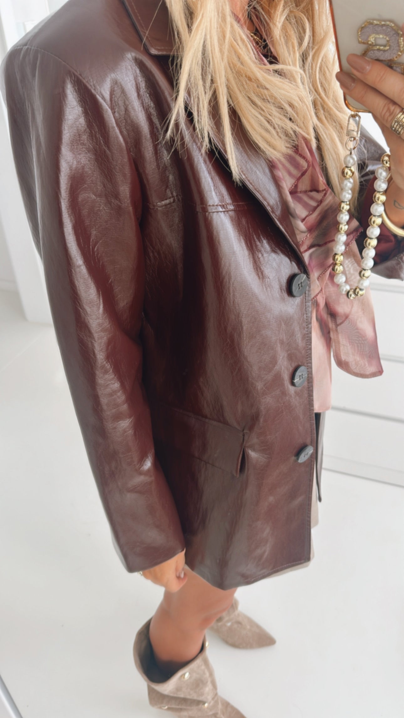 Shiny Blazer Lederoptik