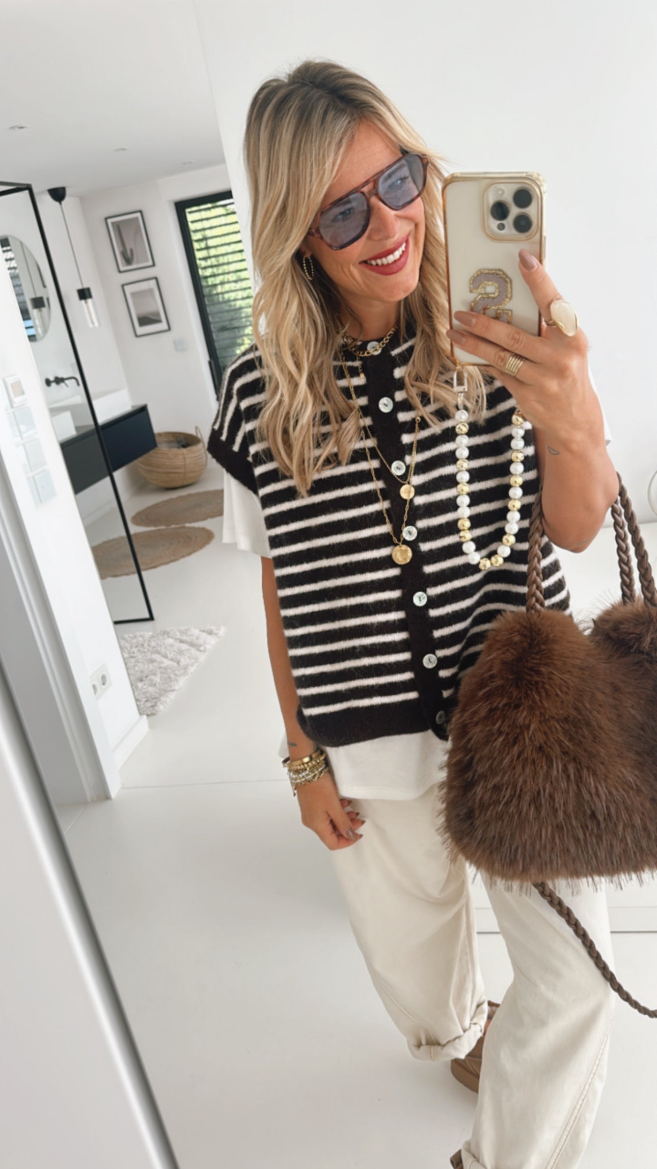 Midi Knit Pullunder Stripes