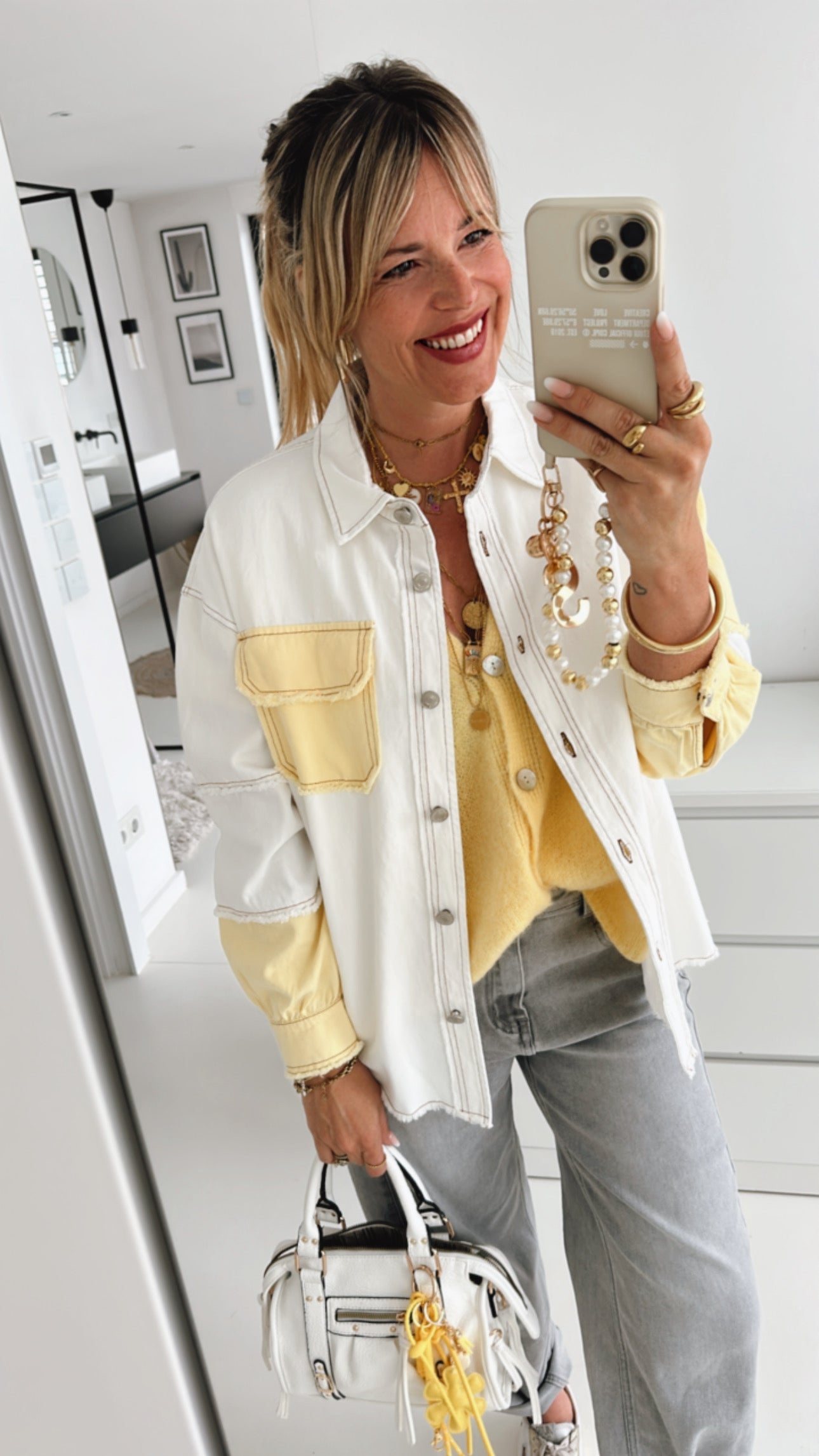 Denim Hemd Jacke Bicolor