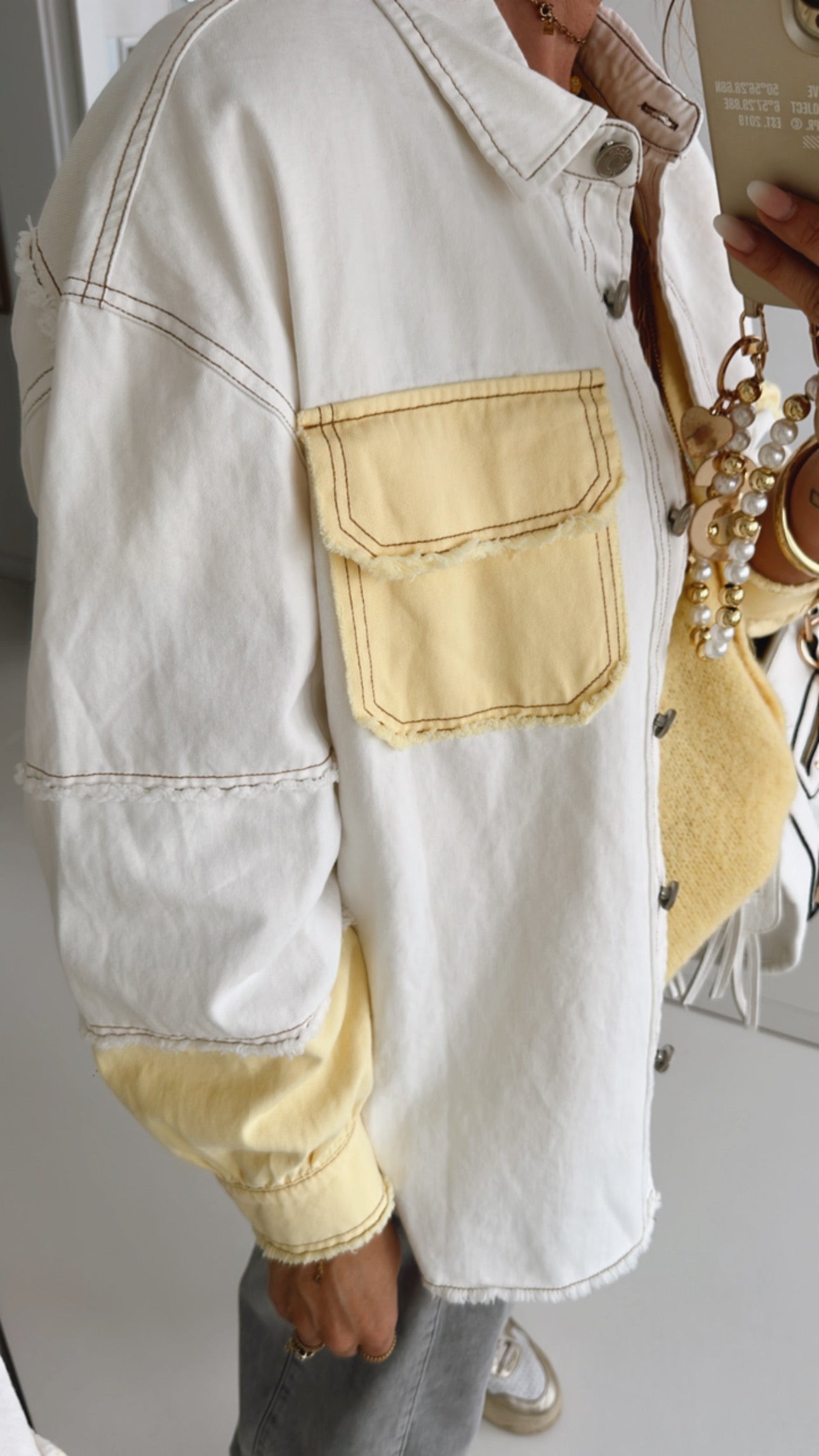 Denim Hemd Jacke Bicolor